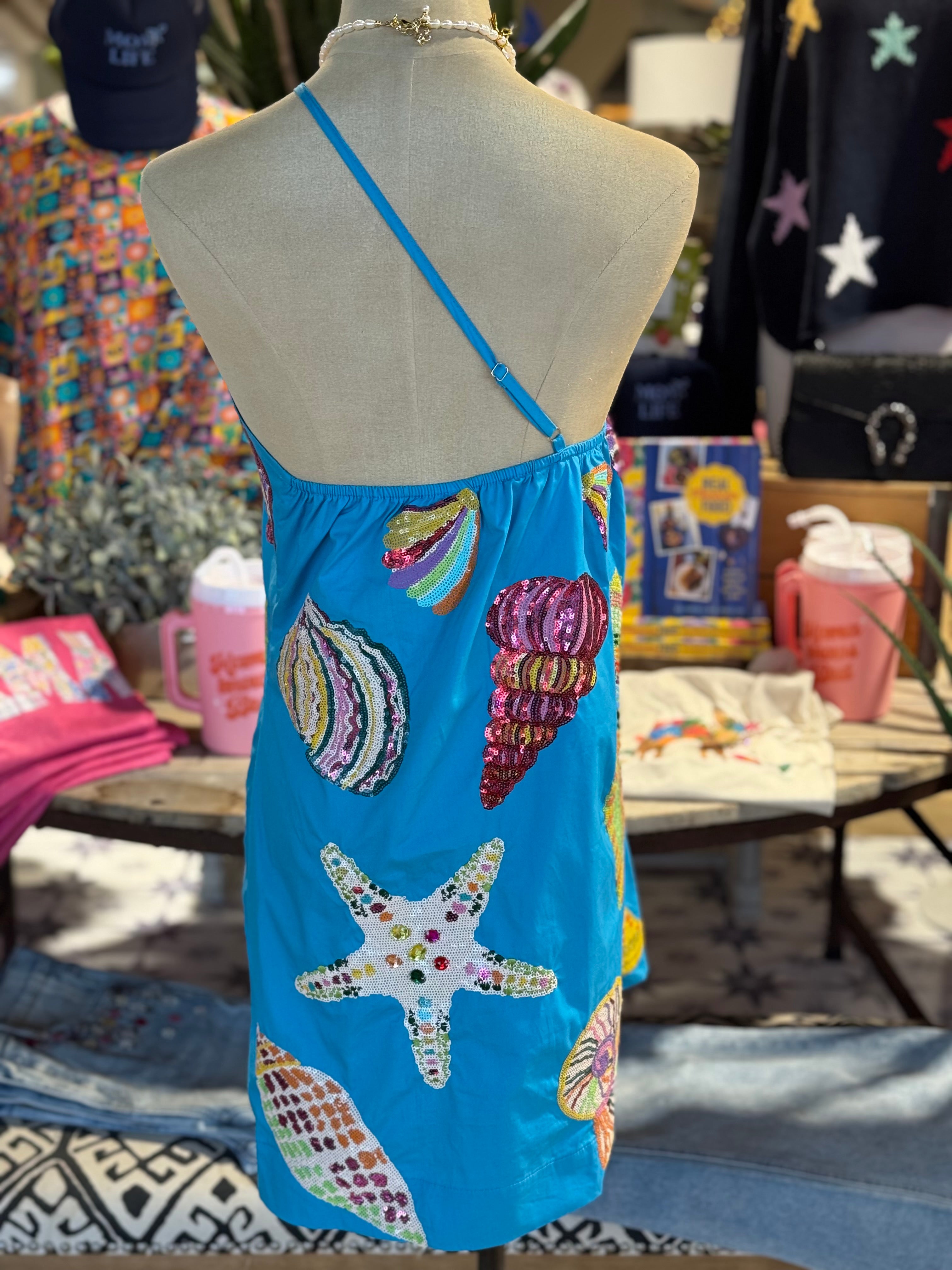 Aqua Multi Shell Dress-SALE