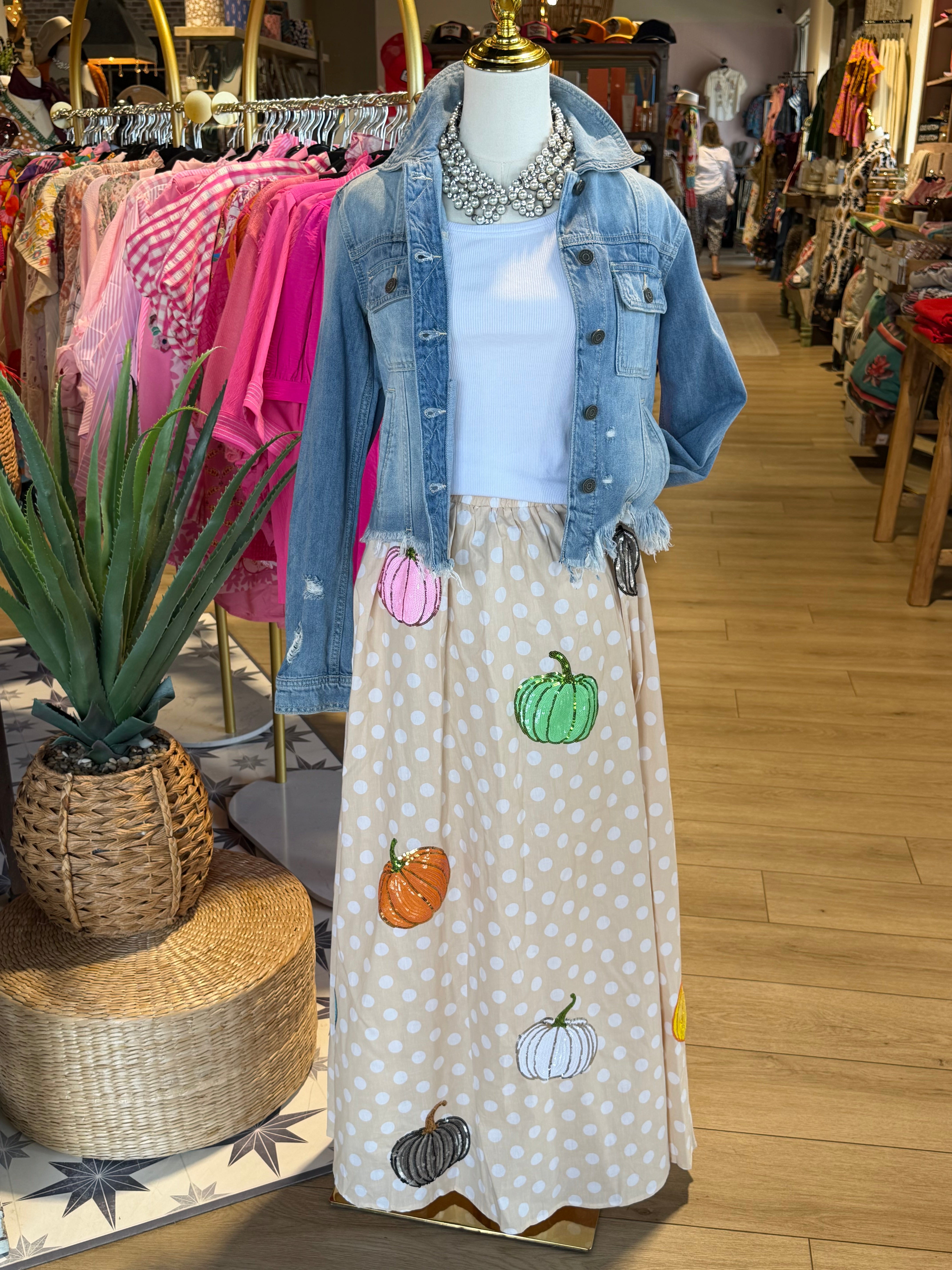 Multi Pumpkin Midi Skirt