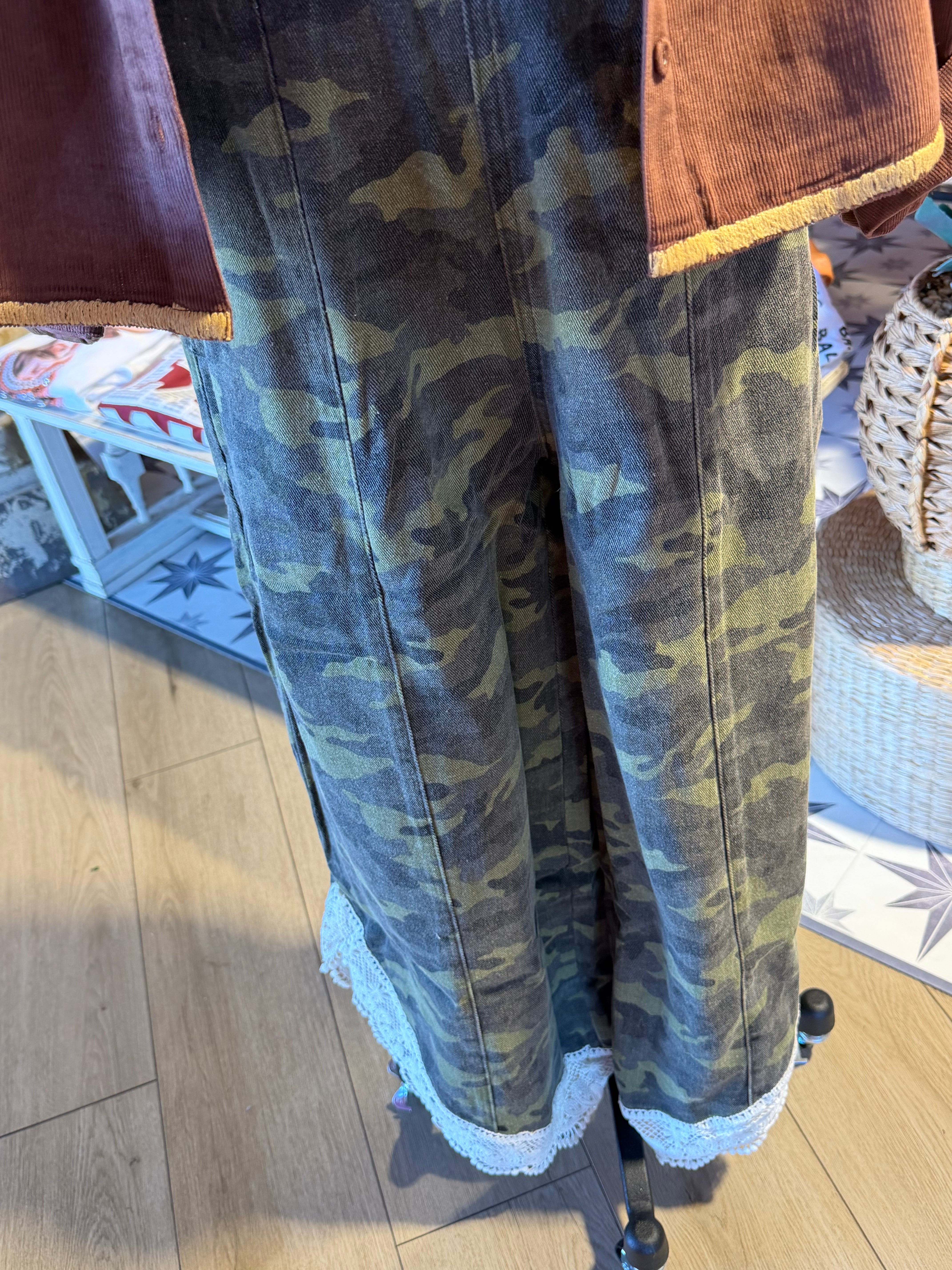 Camo + Lace Pants