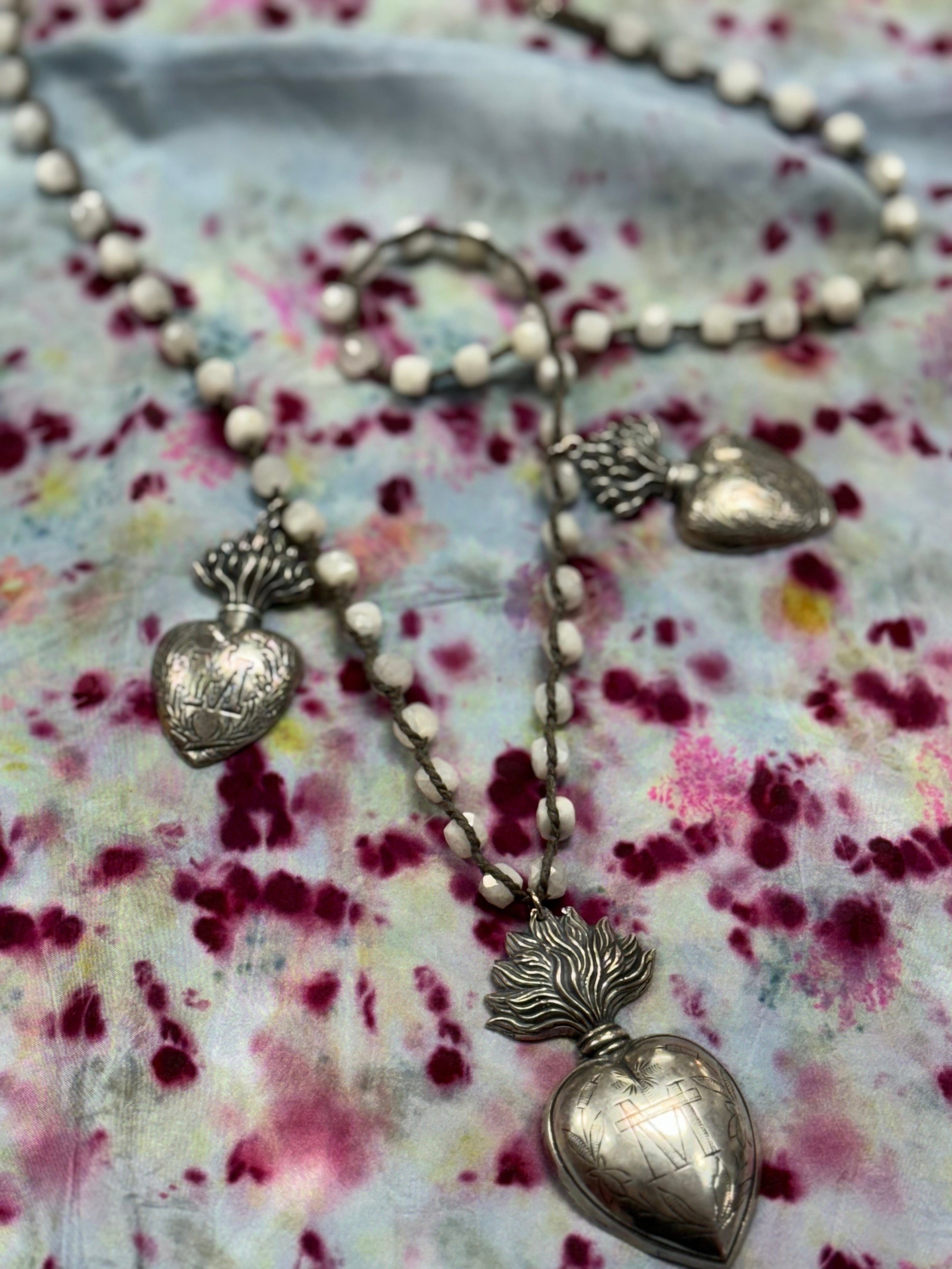 Multi Sacred Heart Necklace
