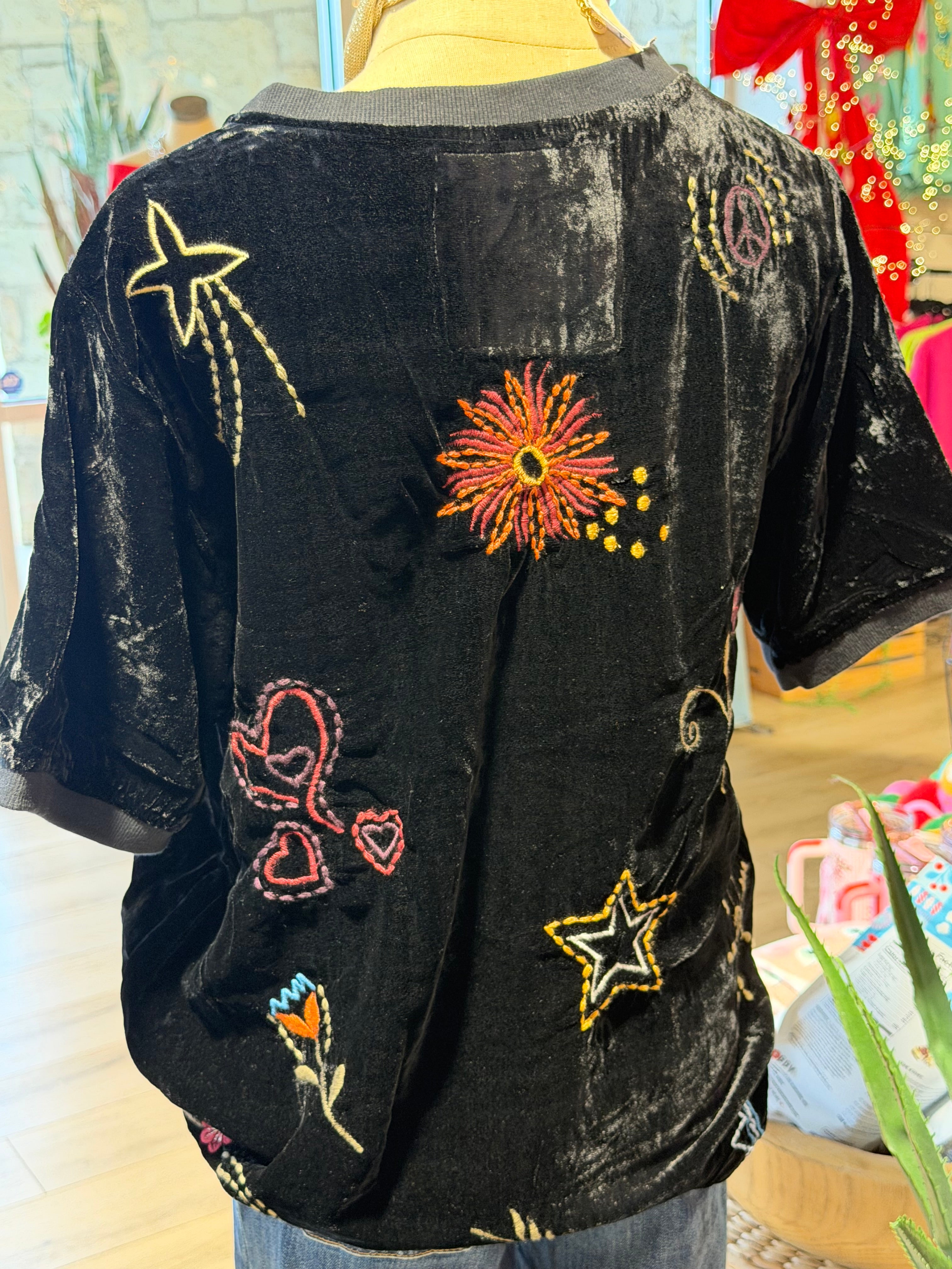 Odine Black Velvet Tee