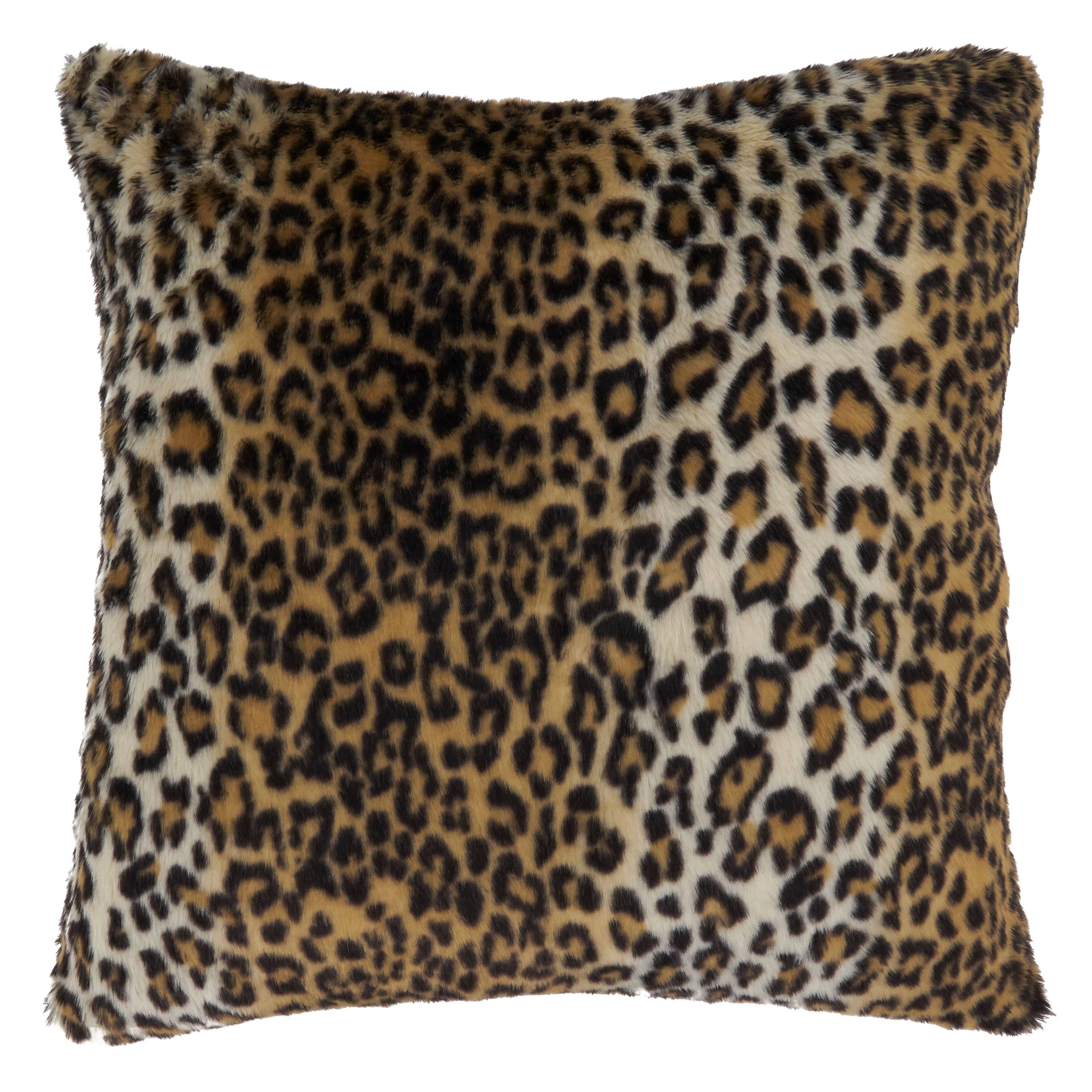 Cheetah Print Faux Fur Pillow