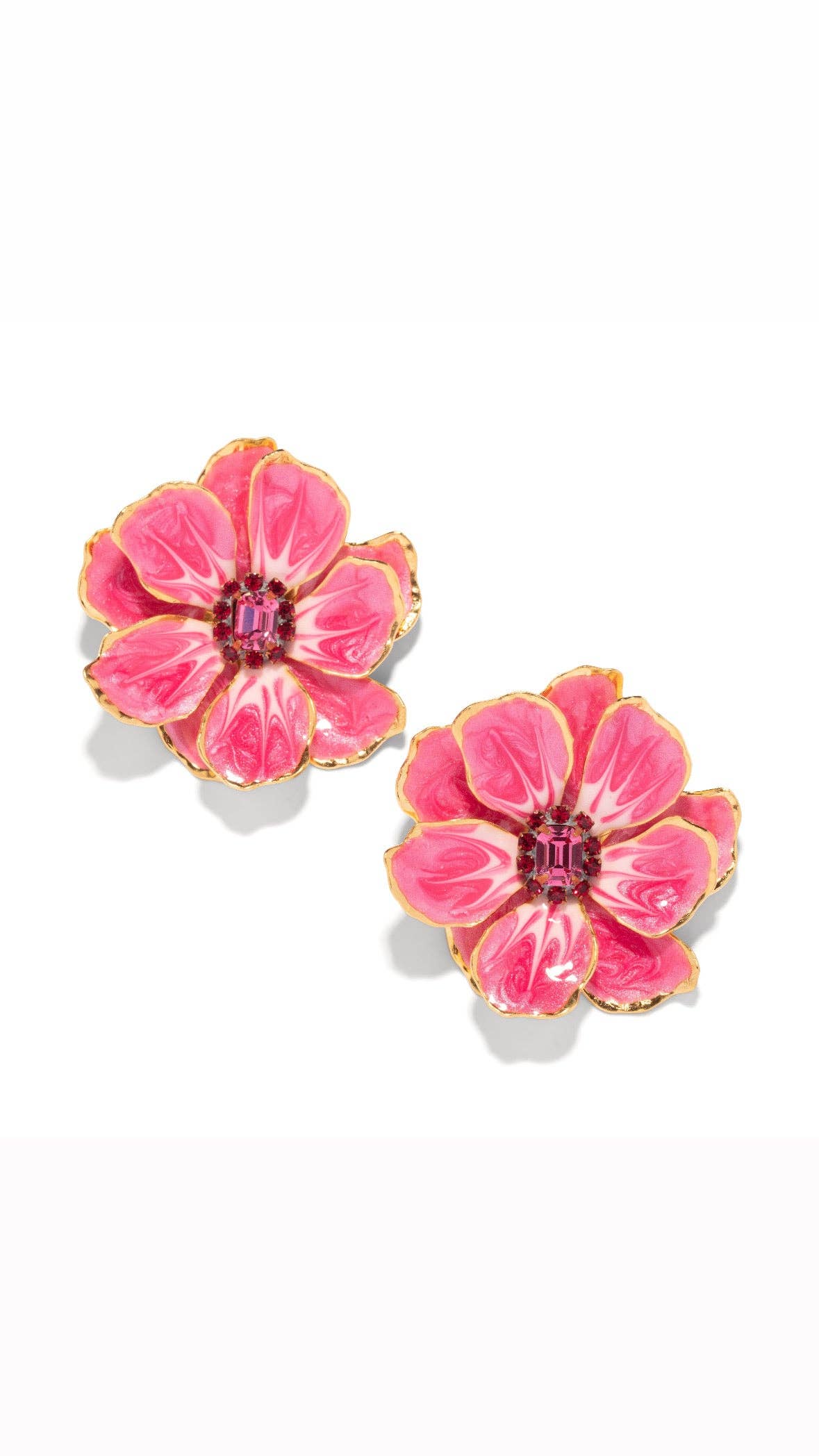 Raspberry Painted Jewel Earring