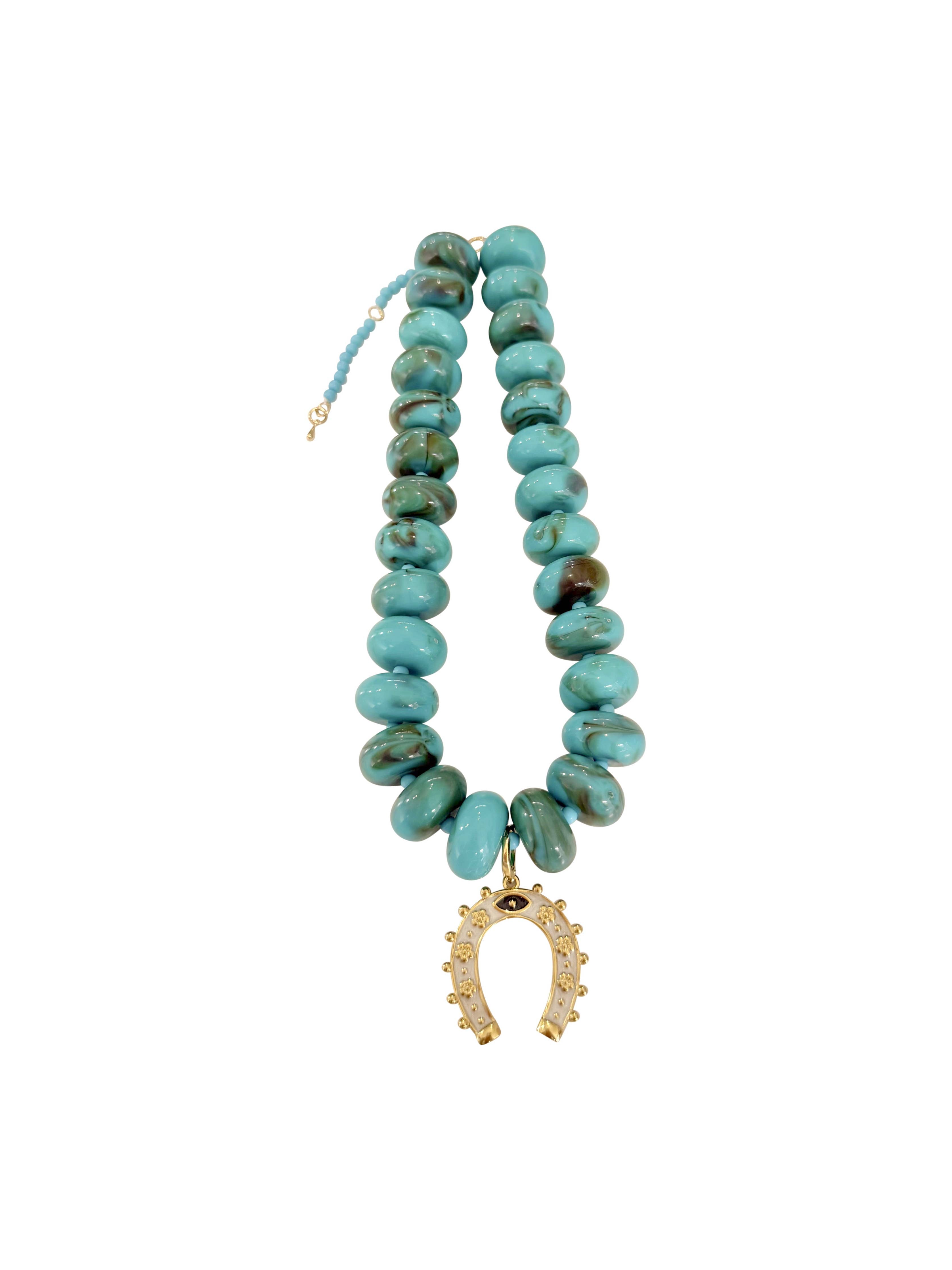 Maddie Chunky Charm Necklace - Turquoise