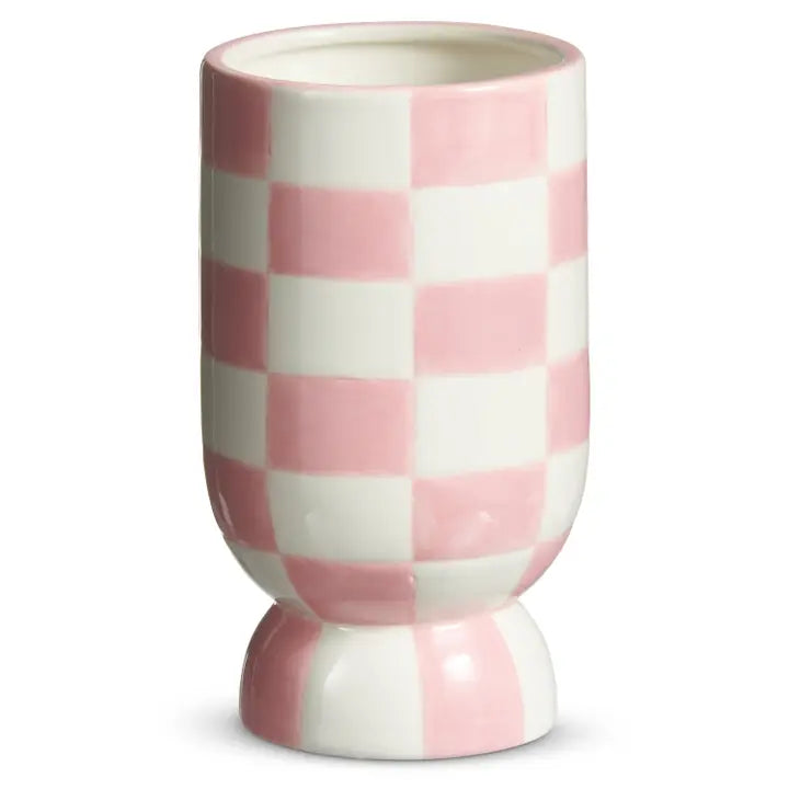 Pink Checkered Vase