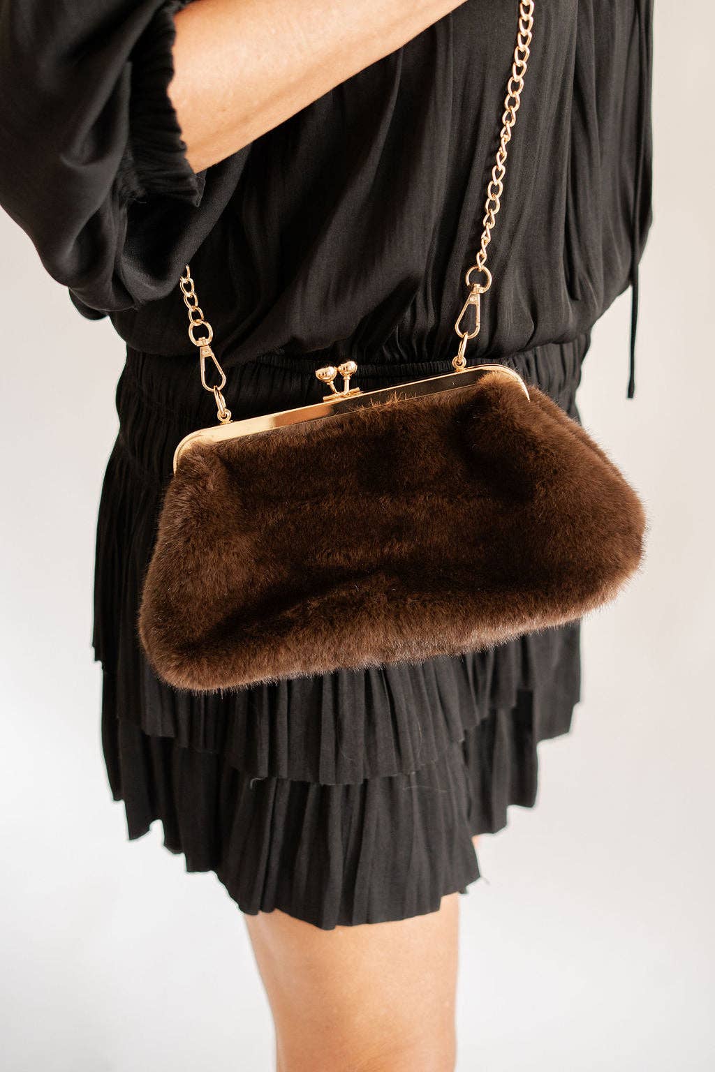 Sarah Faux Fur Clutch- WS