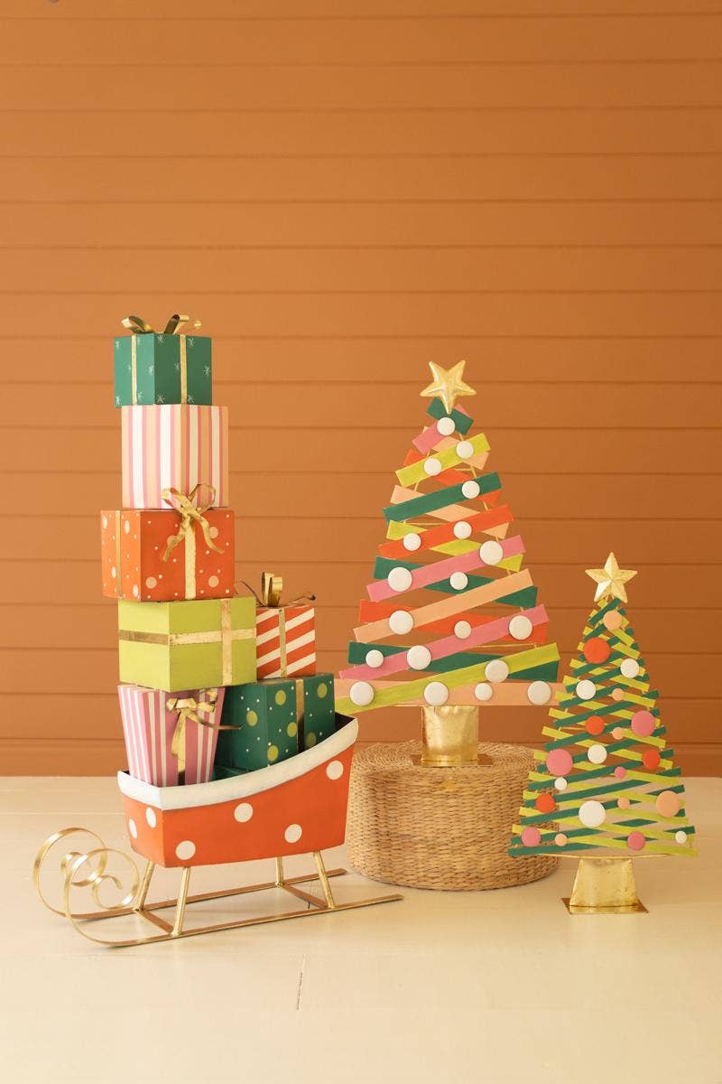 PAINTED METAL CHRISTMAS TREES