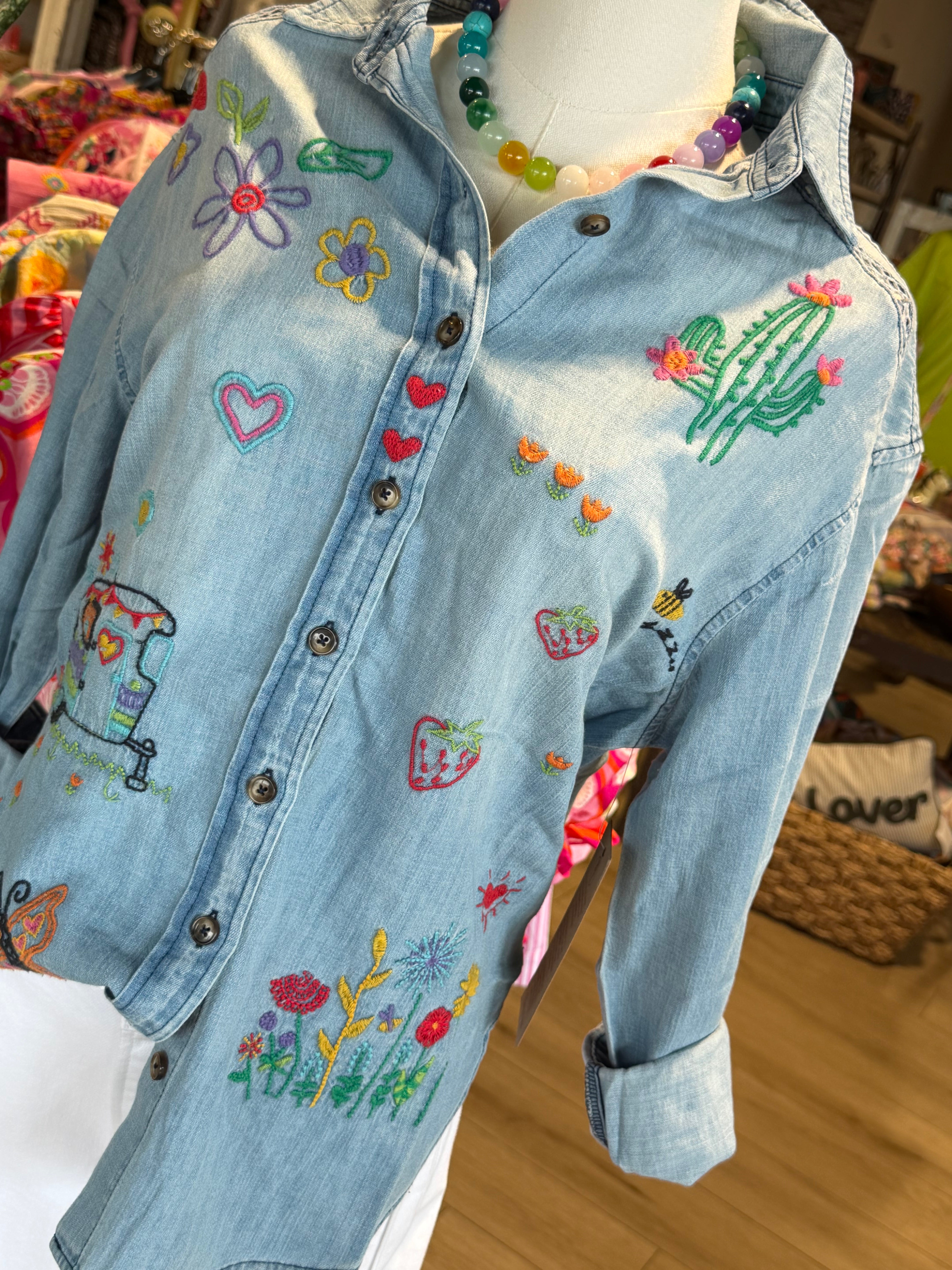 Garden Embroidery Top
