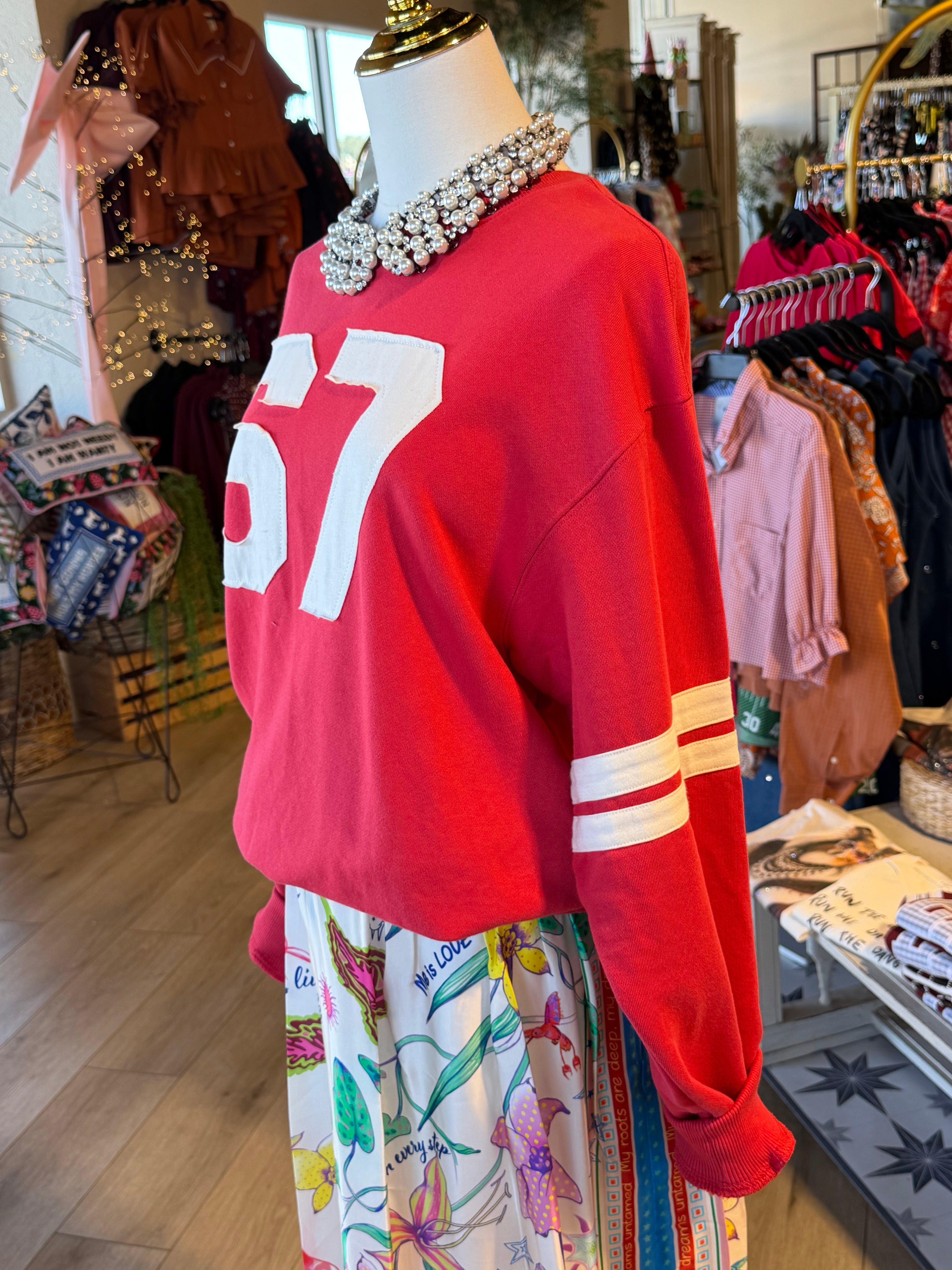 French Terry Crew Neck Pullover