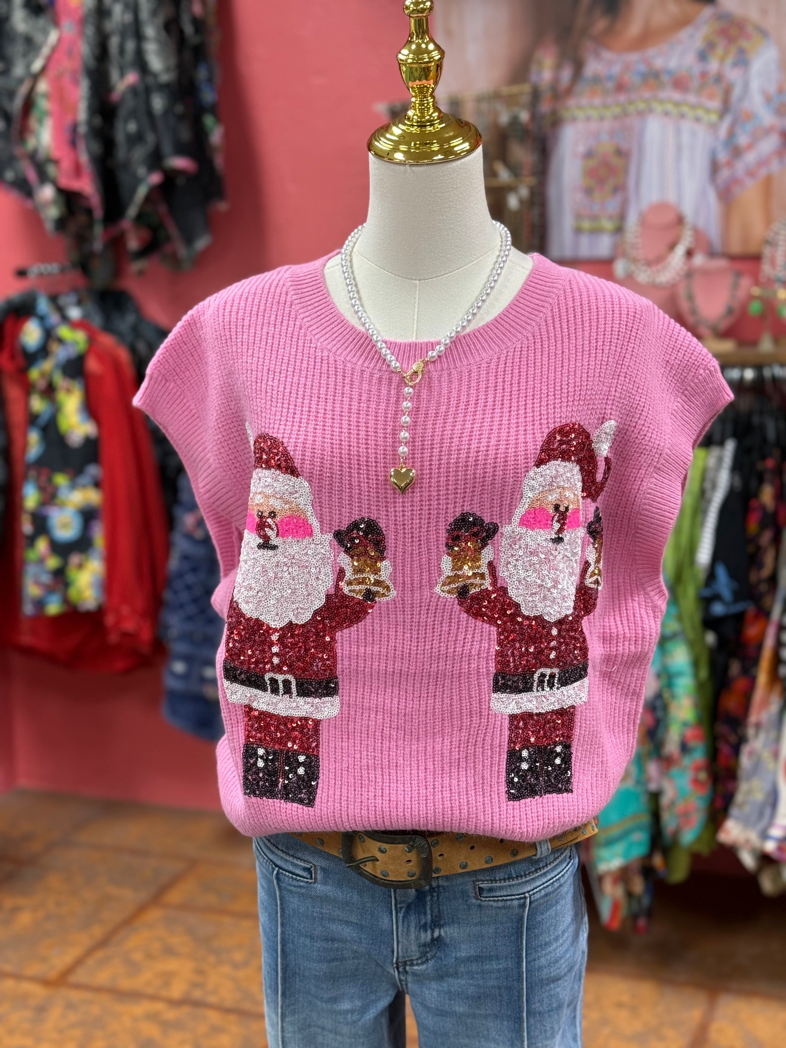 Sequin Santa Top