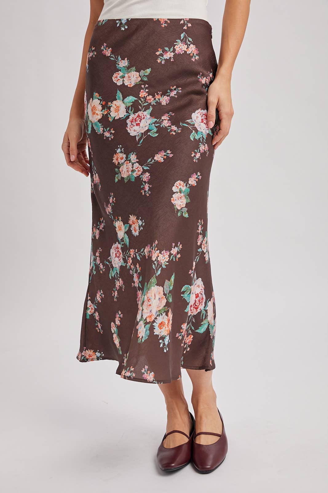 FLORAL MIDI SKIRT