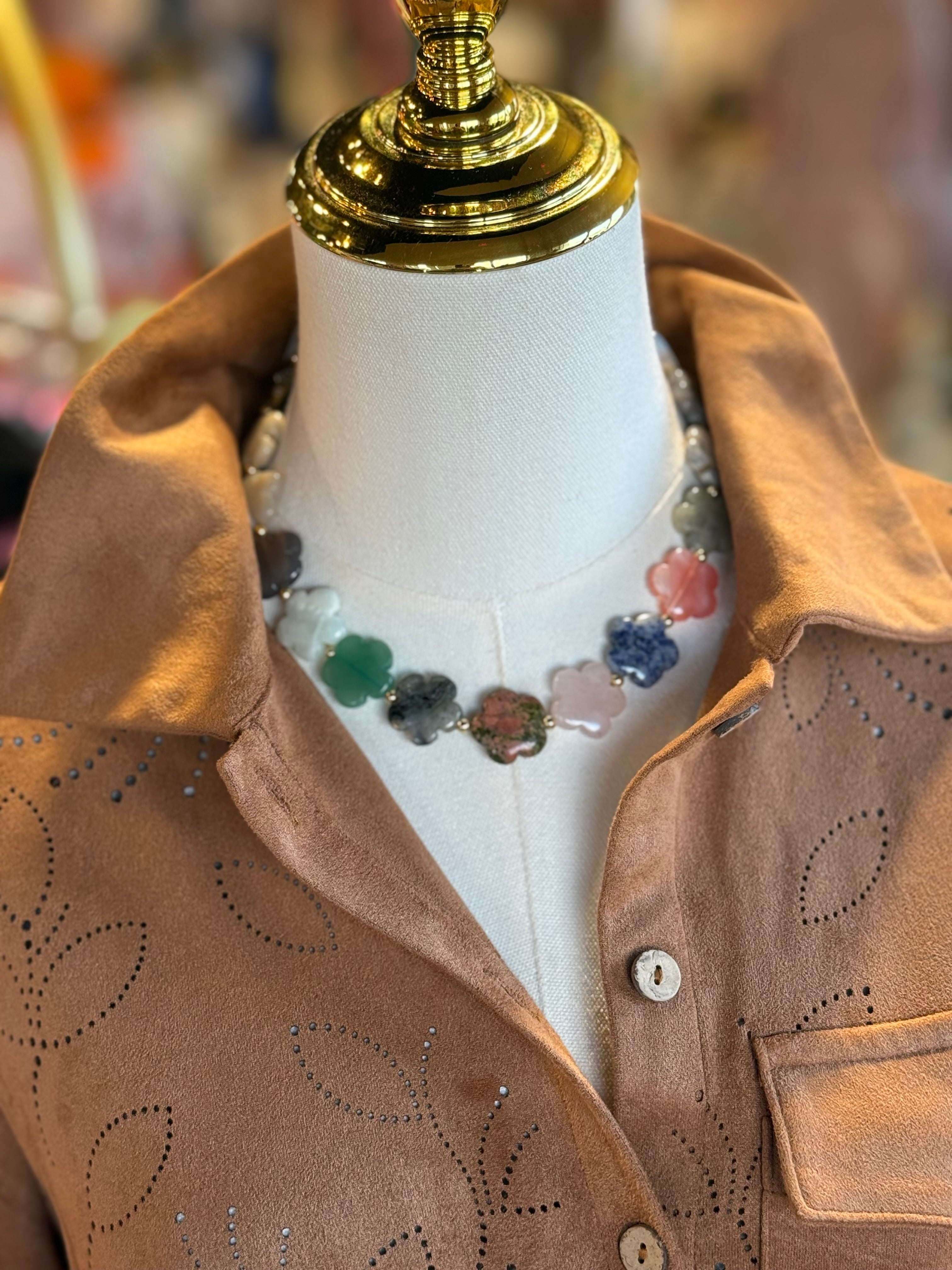 Laser Cut Suede Top