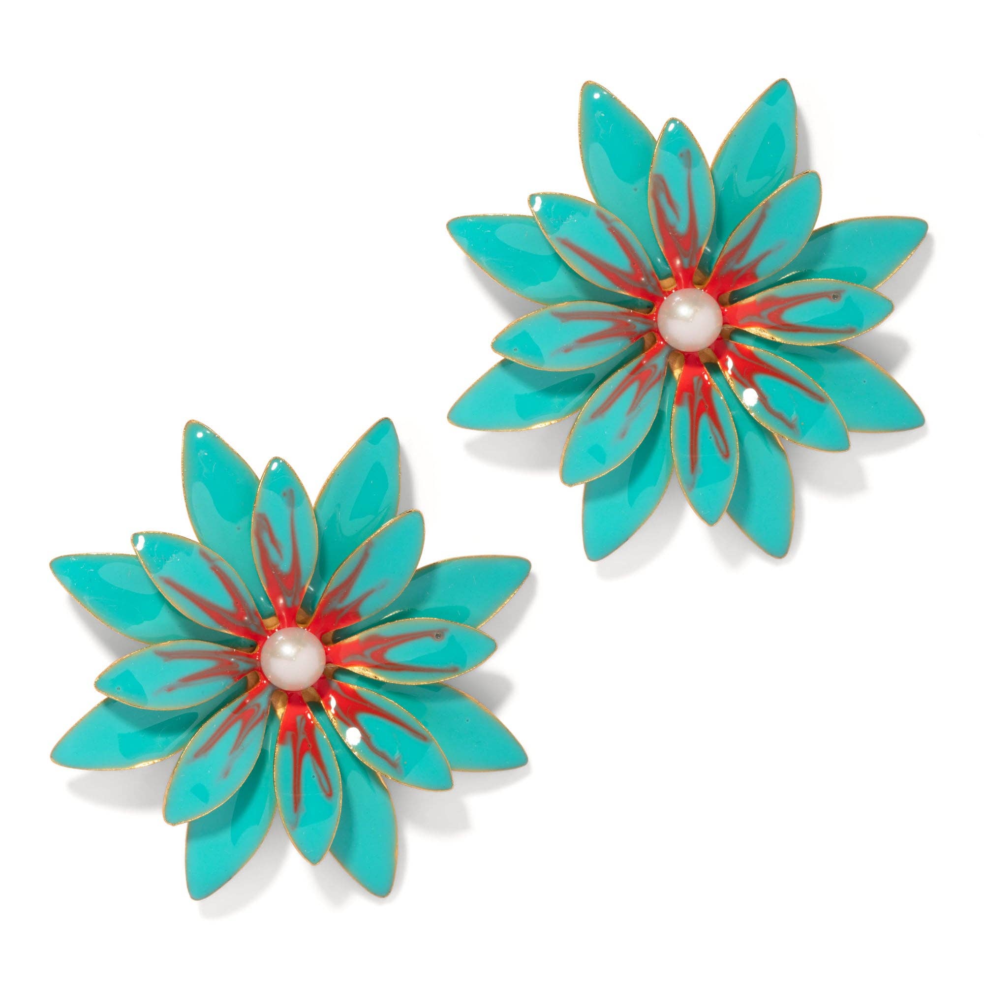 Hand Painted Azalea Earrings