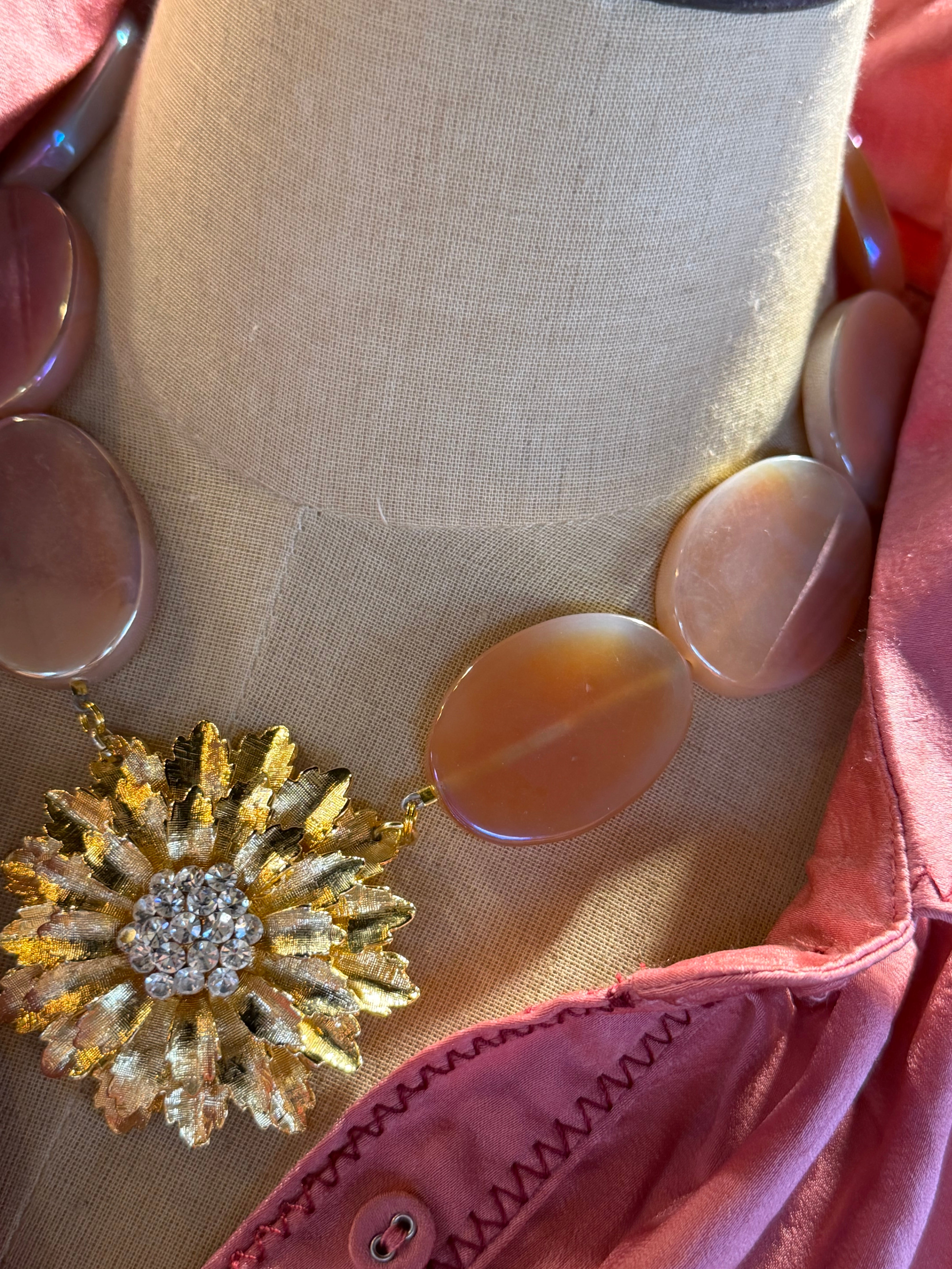 Iridescent Blush Estate Necklace