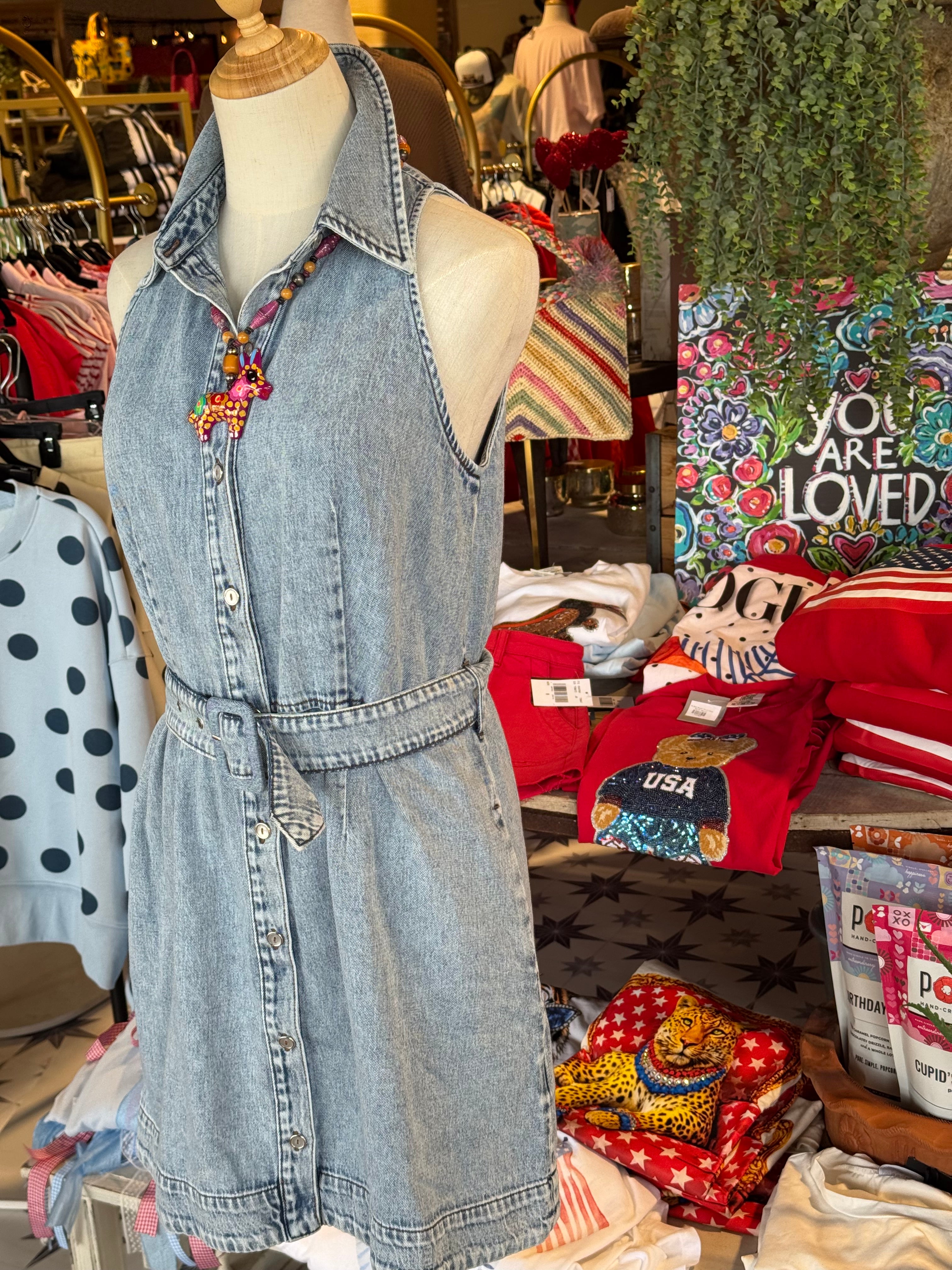 Glenda Halter Denim Dress