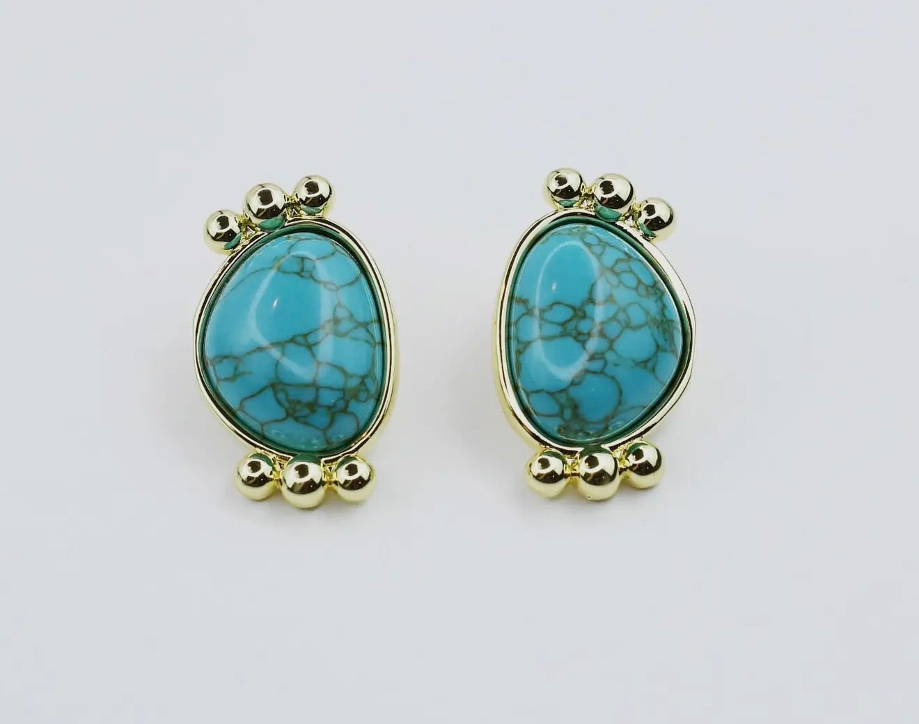 Turquoise Stud- Gold or Silver