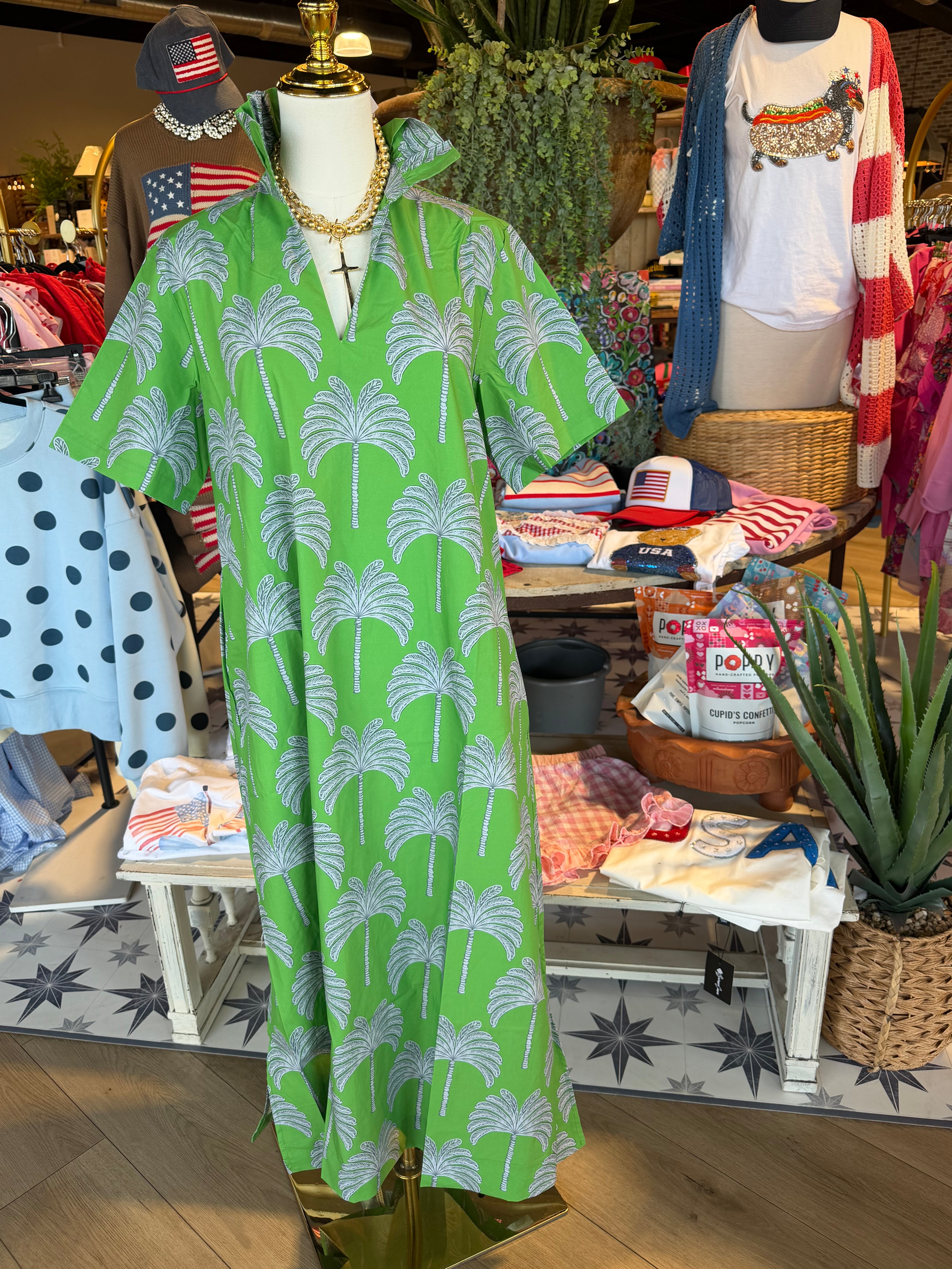 Georgia Palm Dress Green The Golden Antler Boutique Georgia Palm Dress Green The Golden Antler Boutique