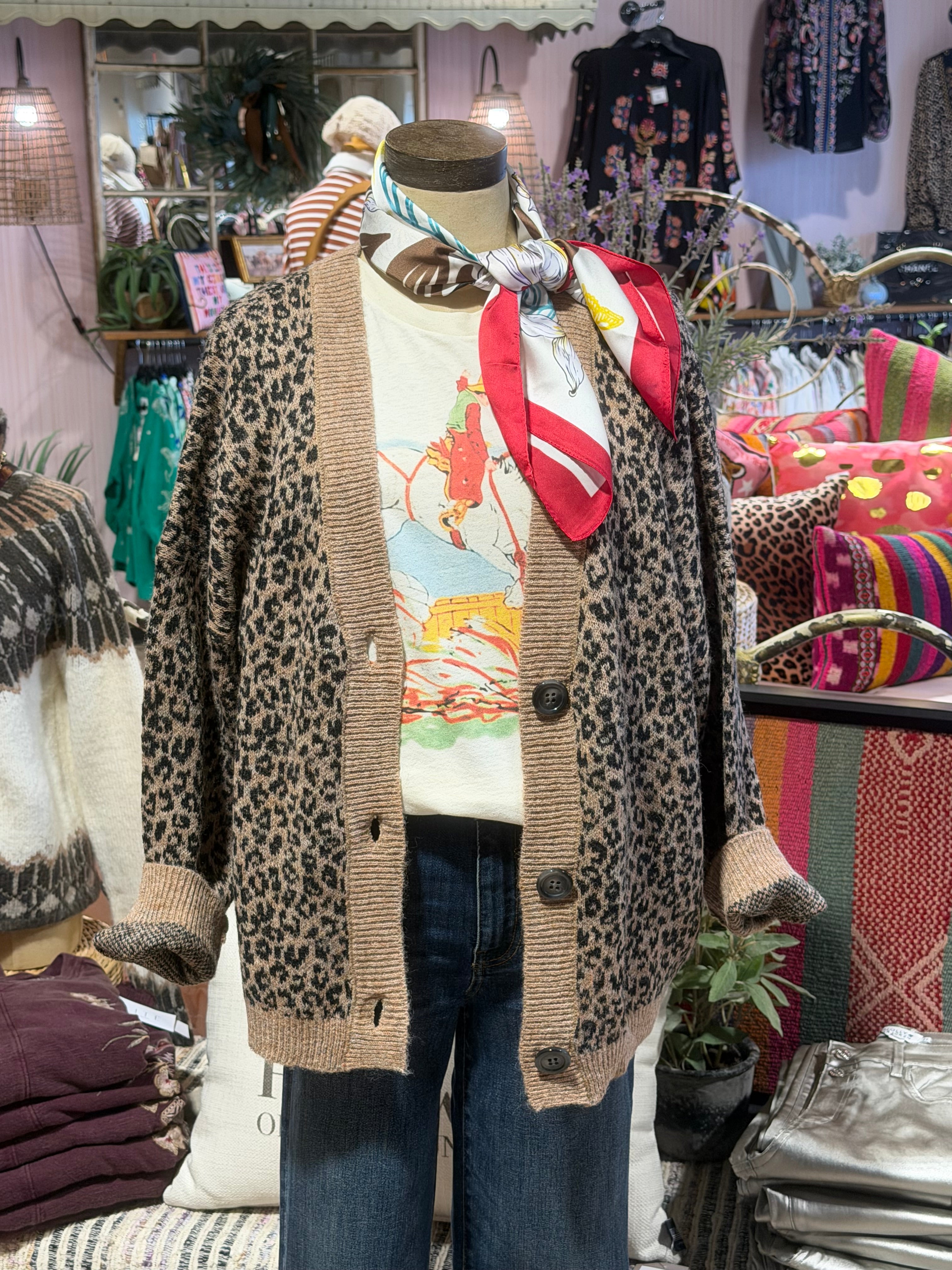 Mocha Animal Print Cardigan