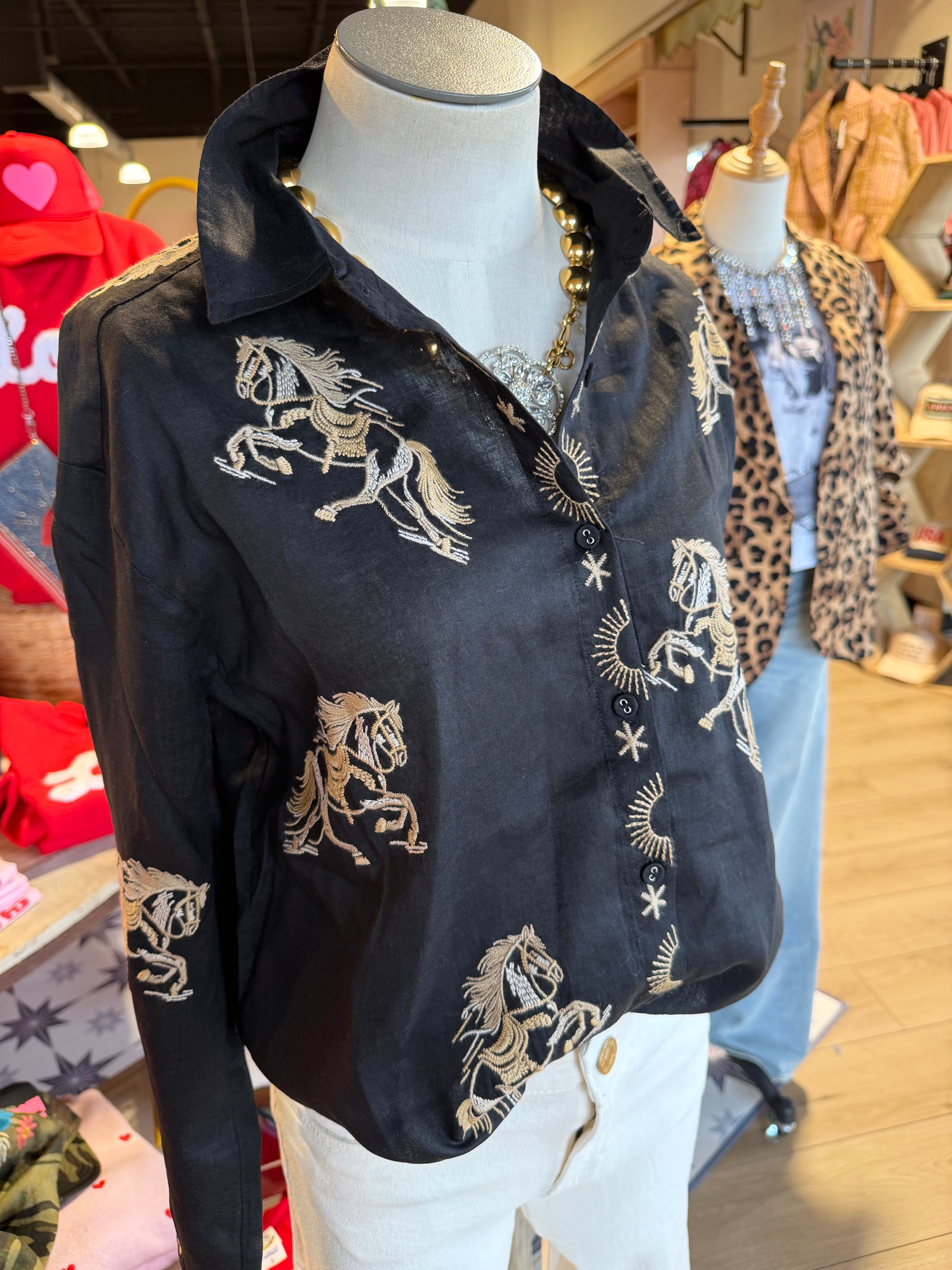 Cheval Black Oversized Shirt