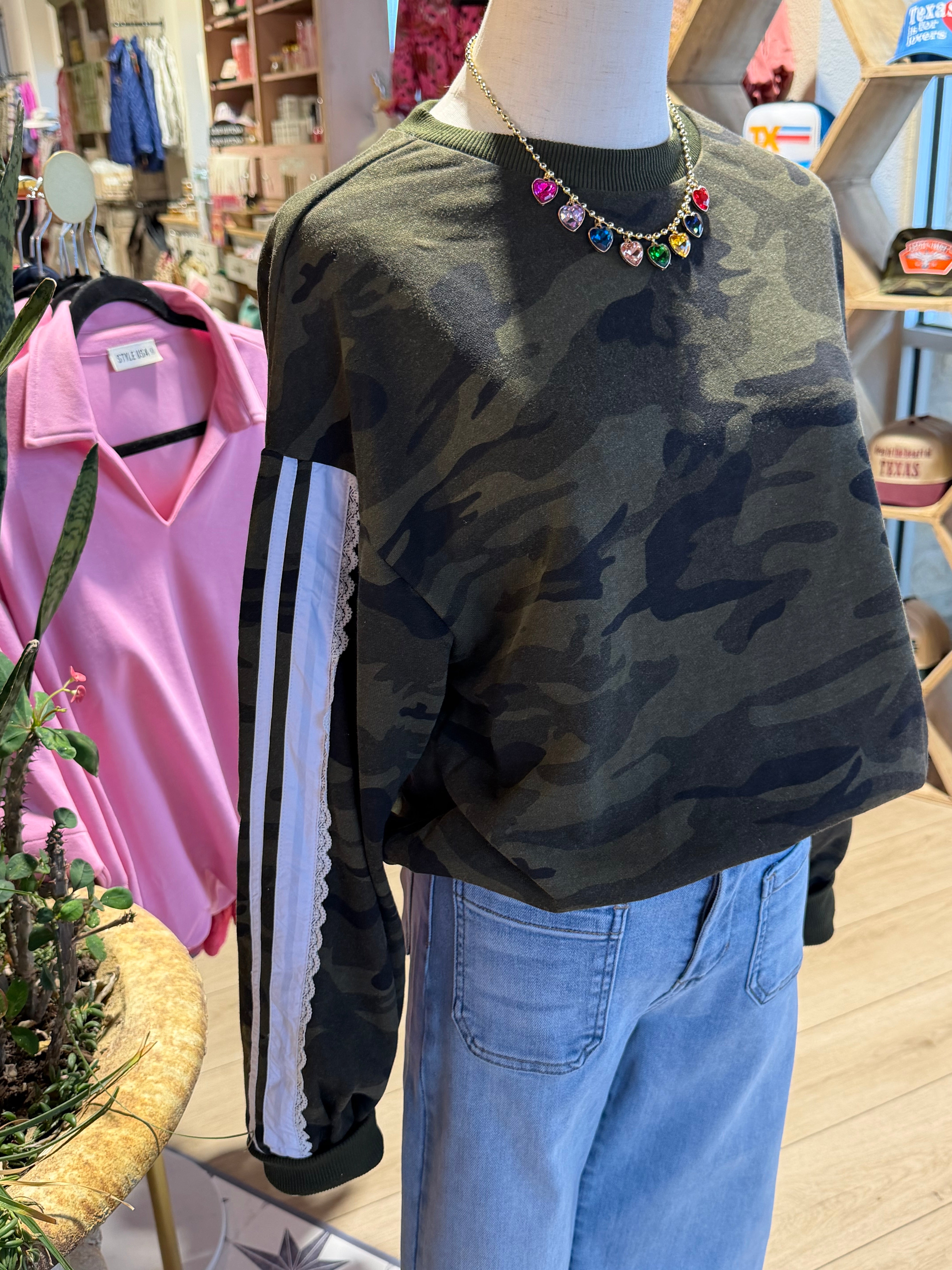 Callie Camo Sweatshirt