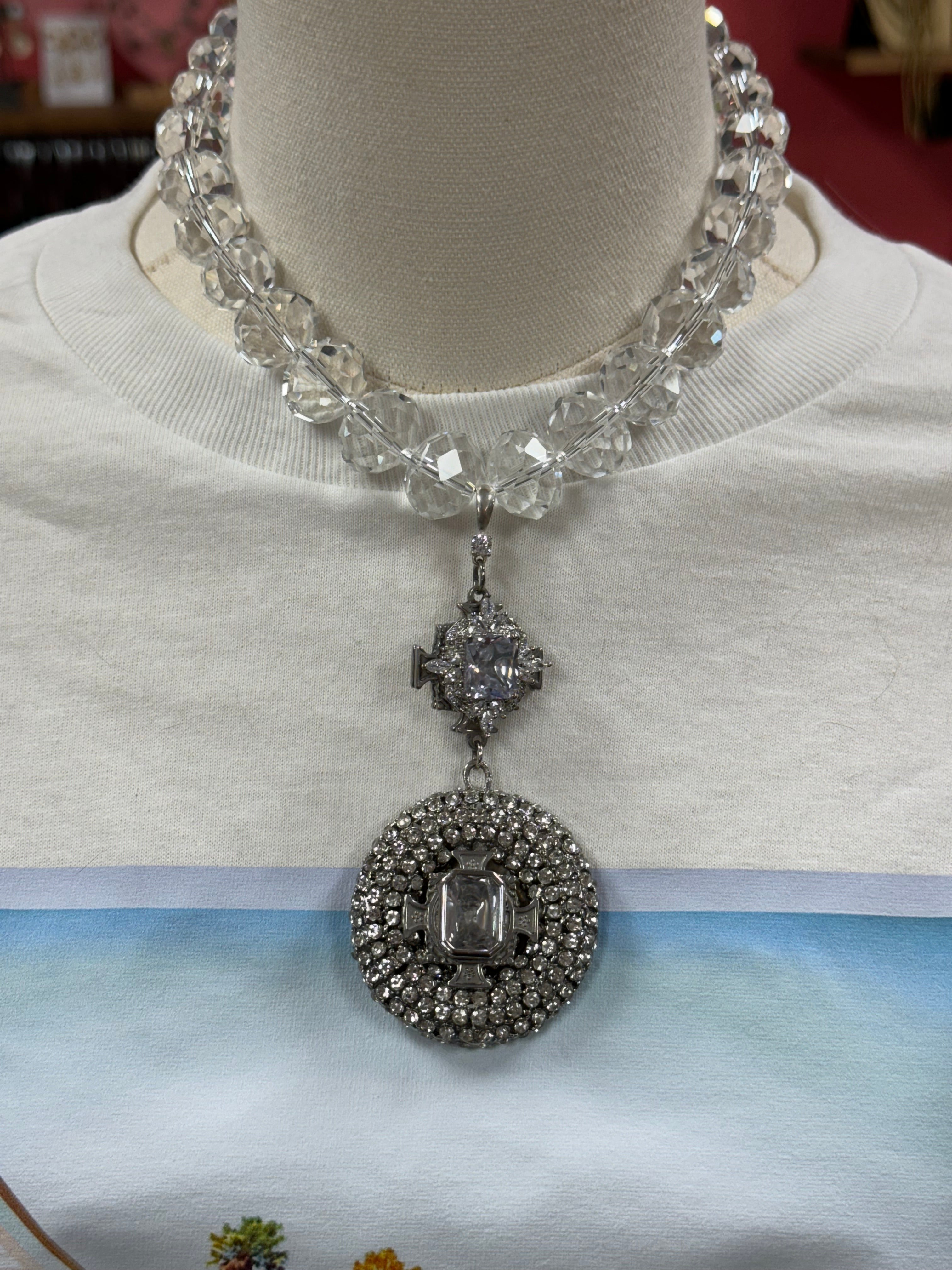 60s Quartz Chandelier Necklace