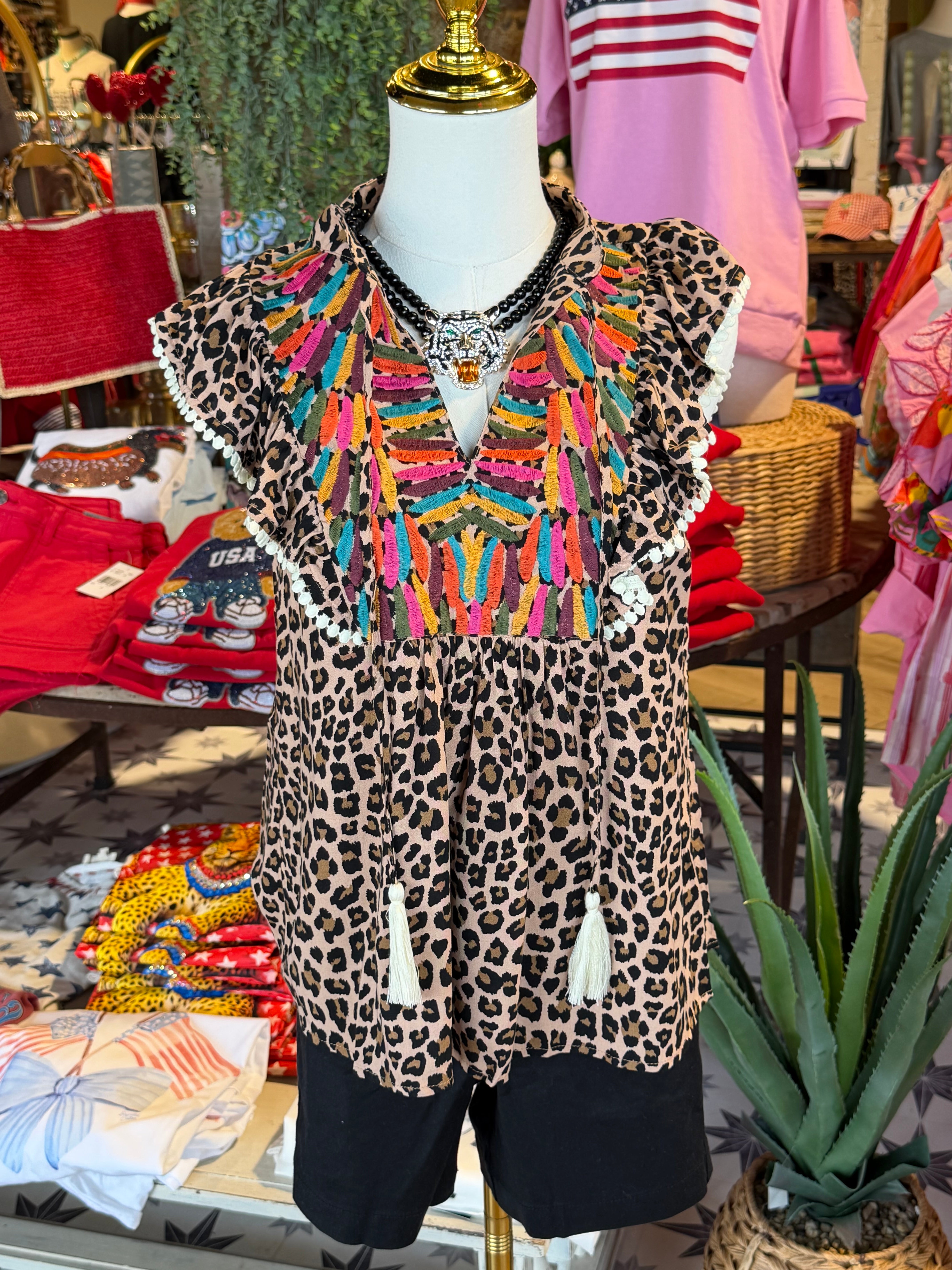 Cheetah Party Top