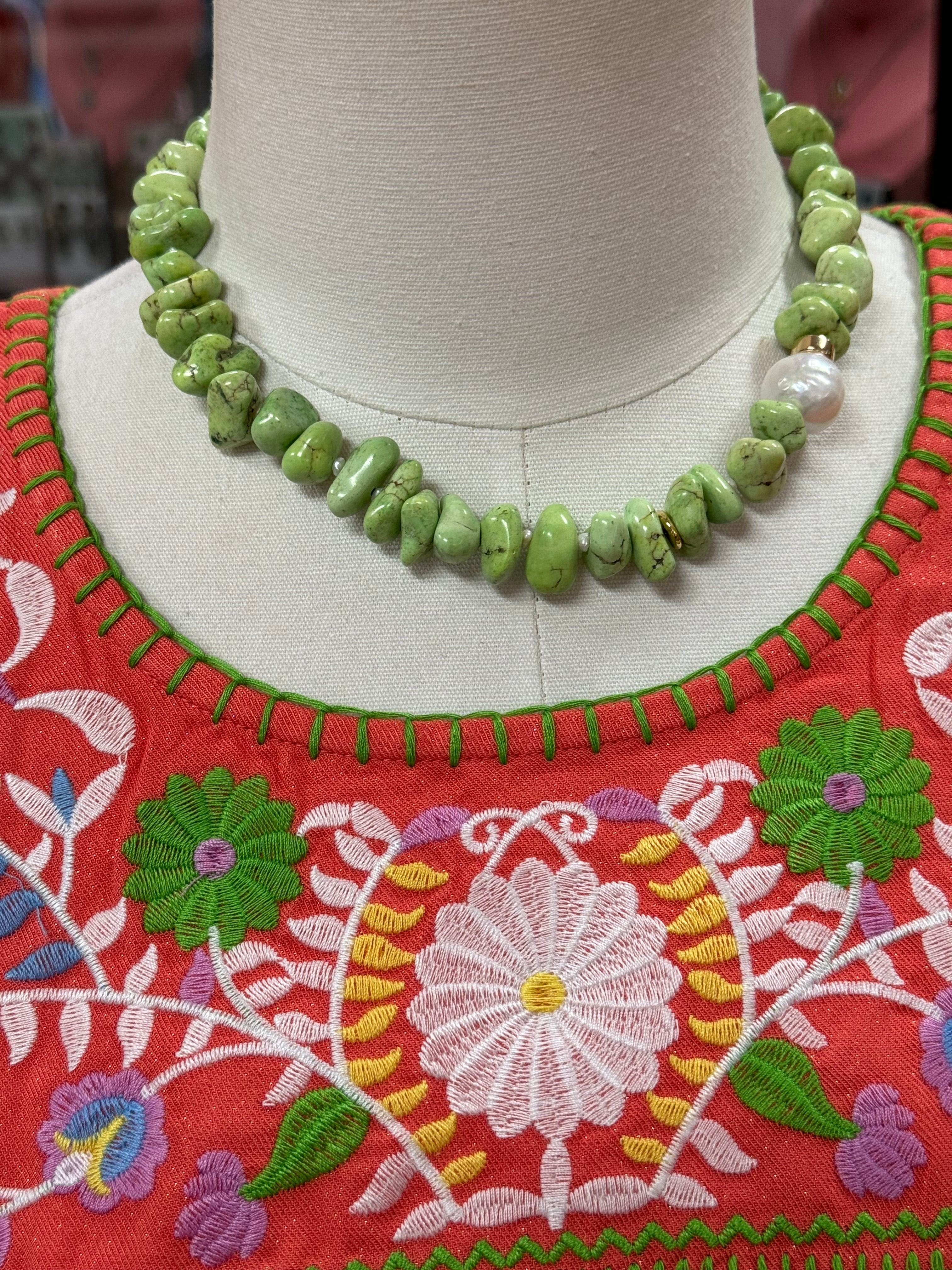 Mother of Pearl (Lime) Necklace