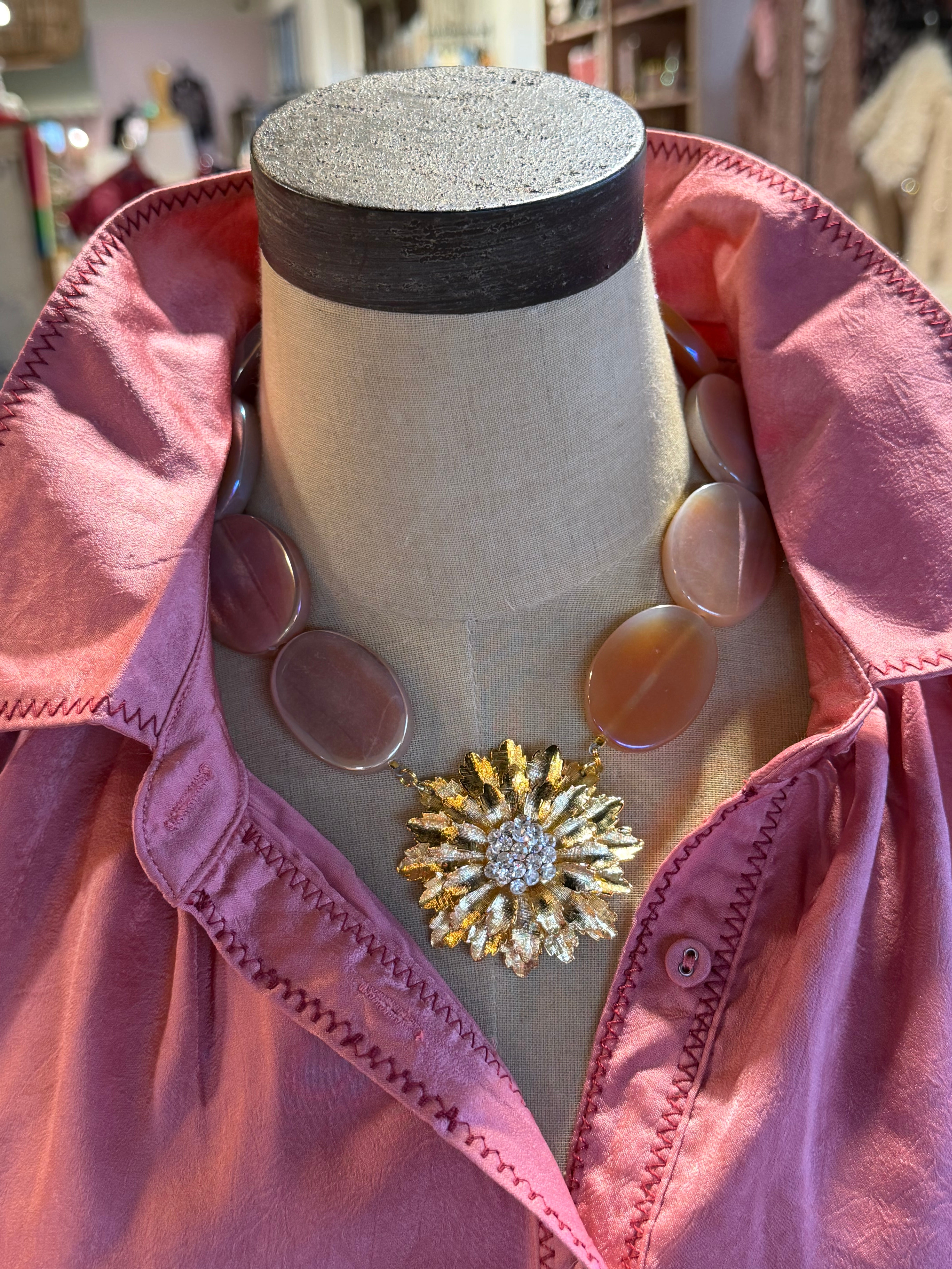 Iridescent Blush Estate Necklace