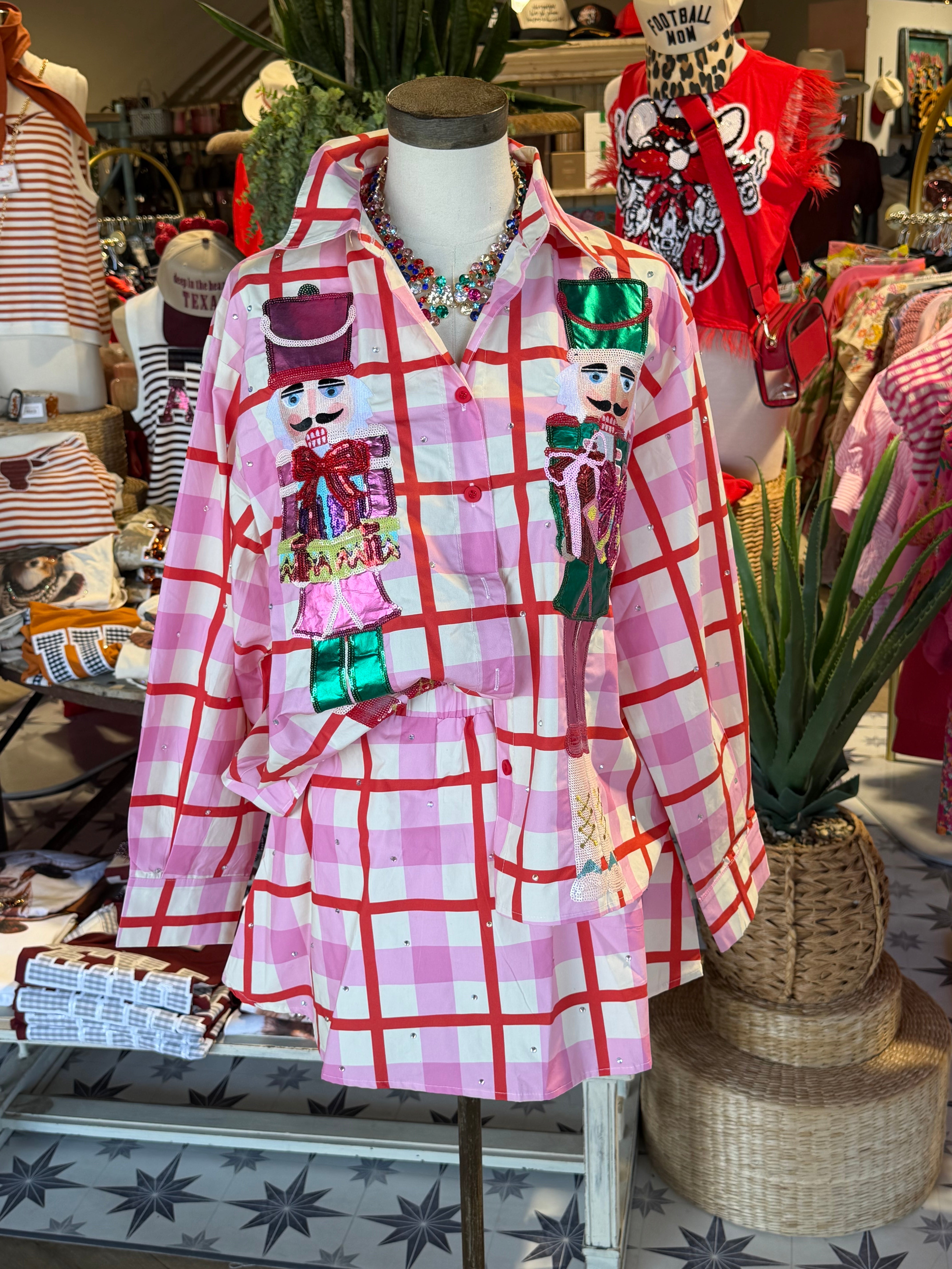 Pink & Red Plaid Christmas Set