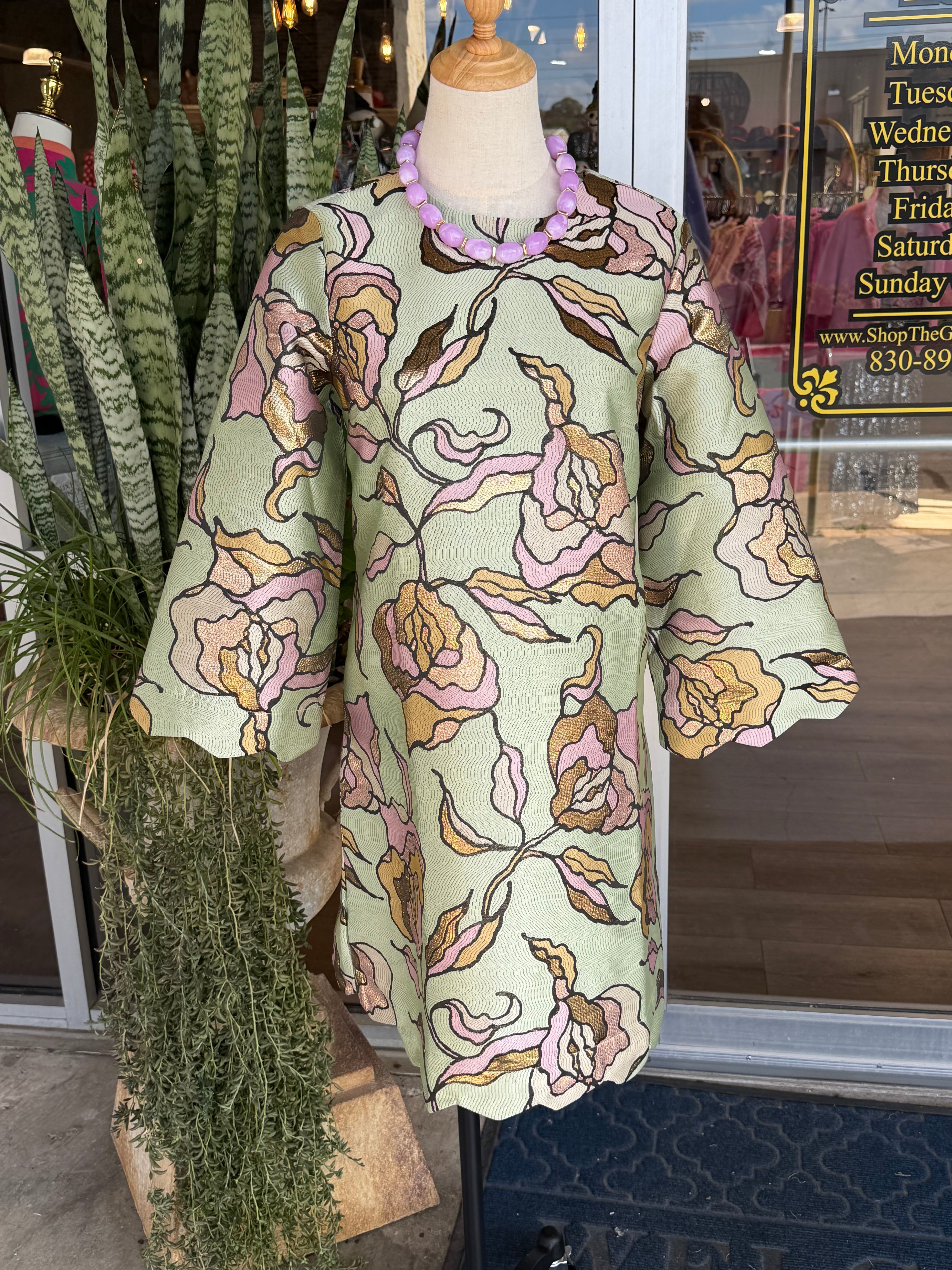 Metallic Brocade Dress