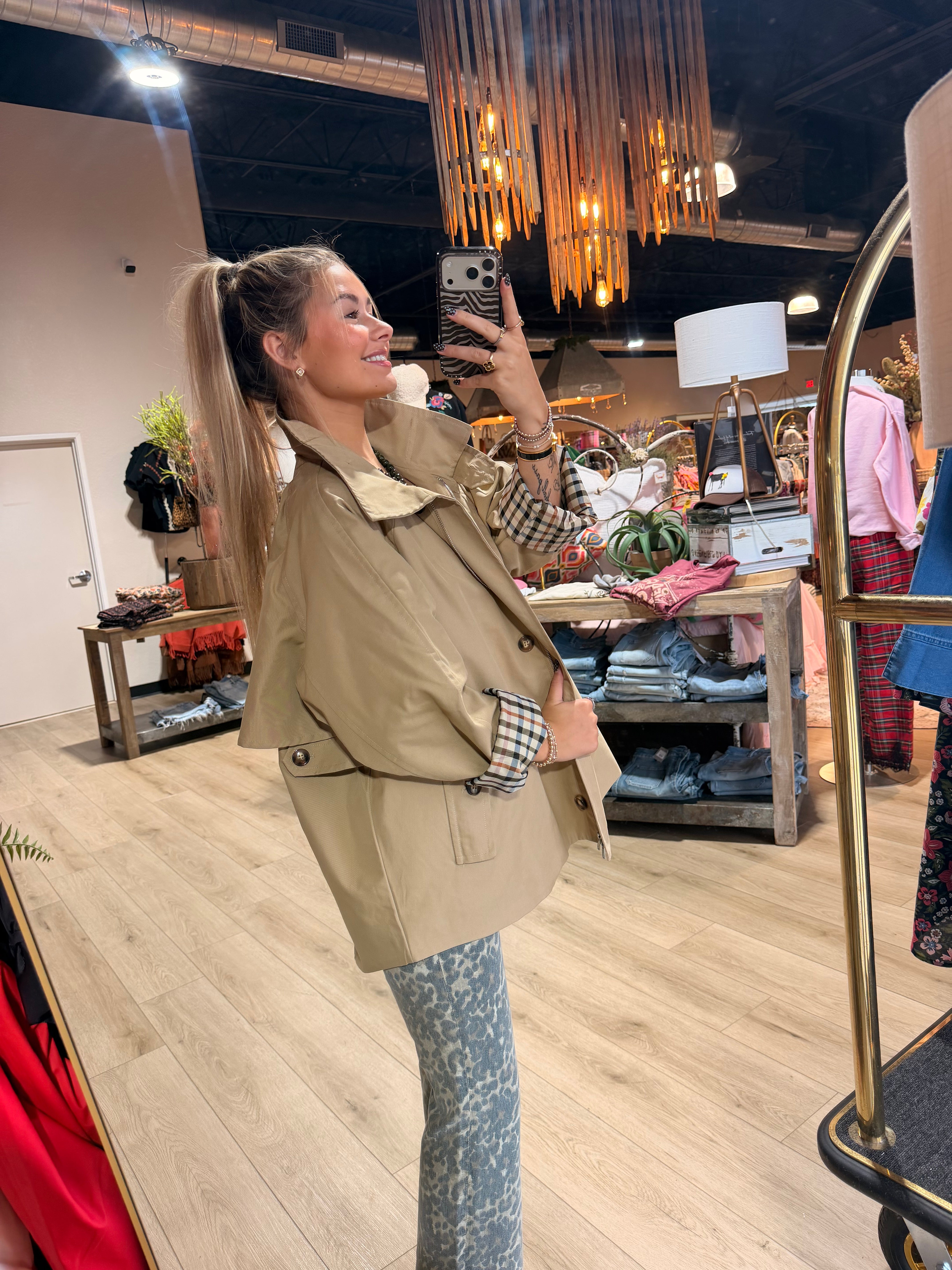 Modern A-Line Trench Jacket