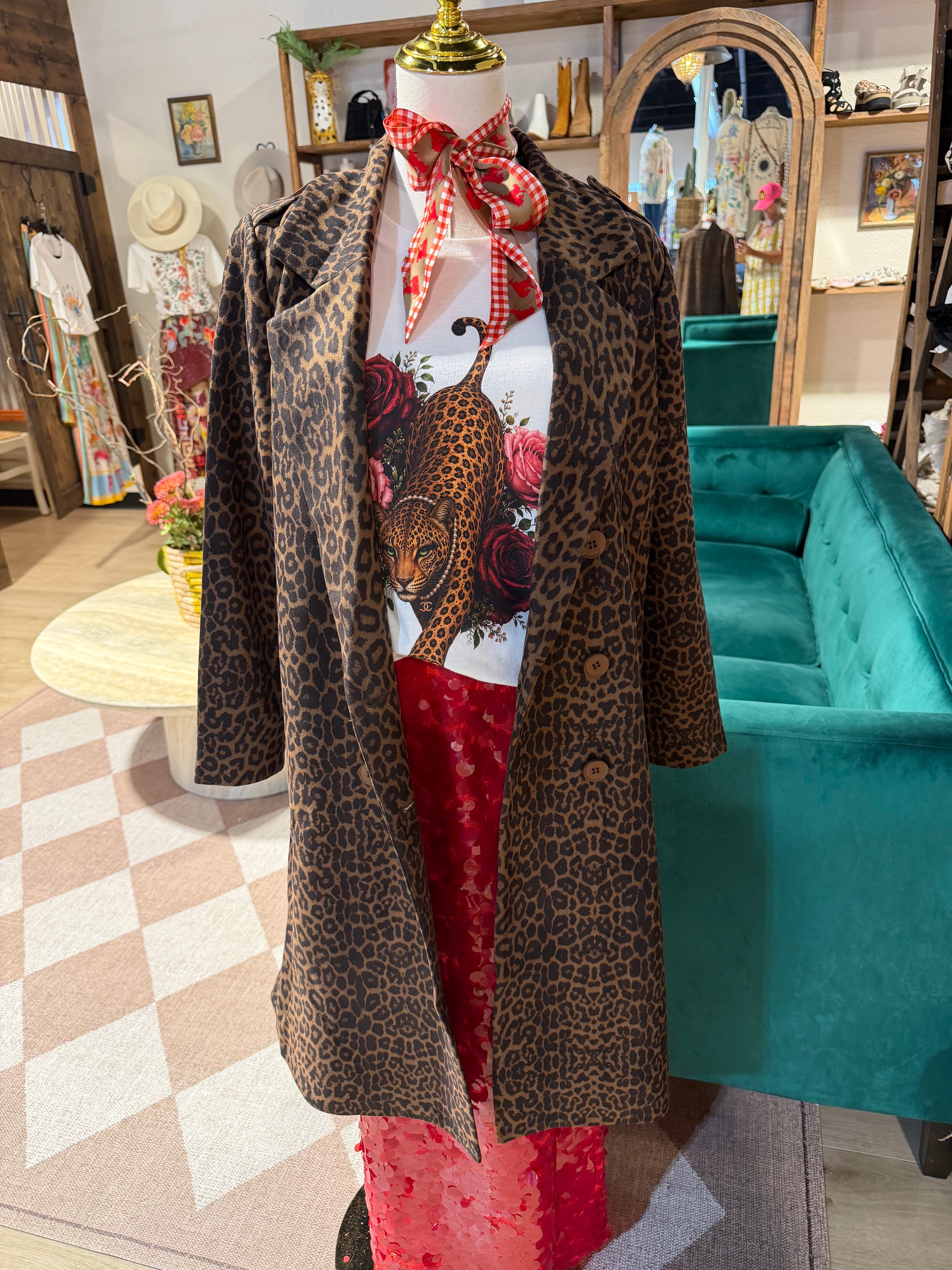 Leopard Trench Coat