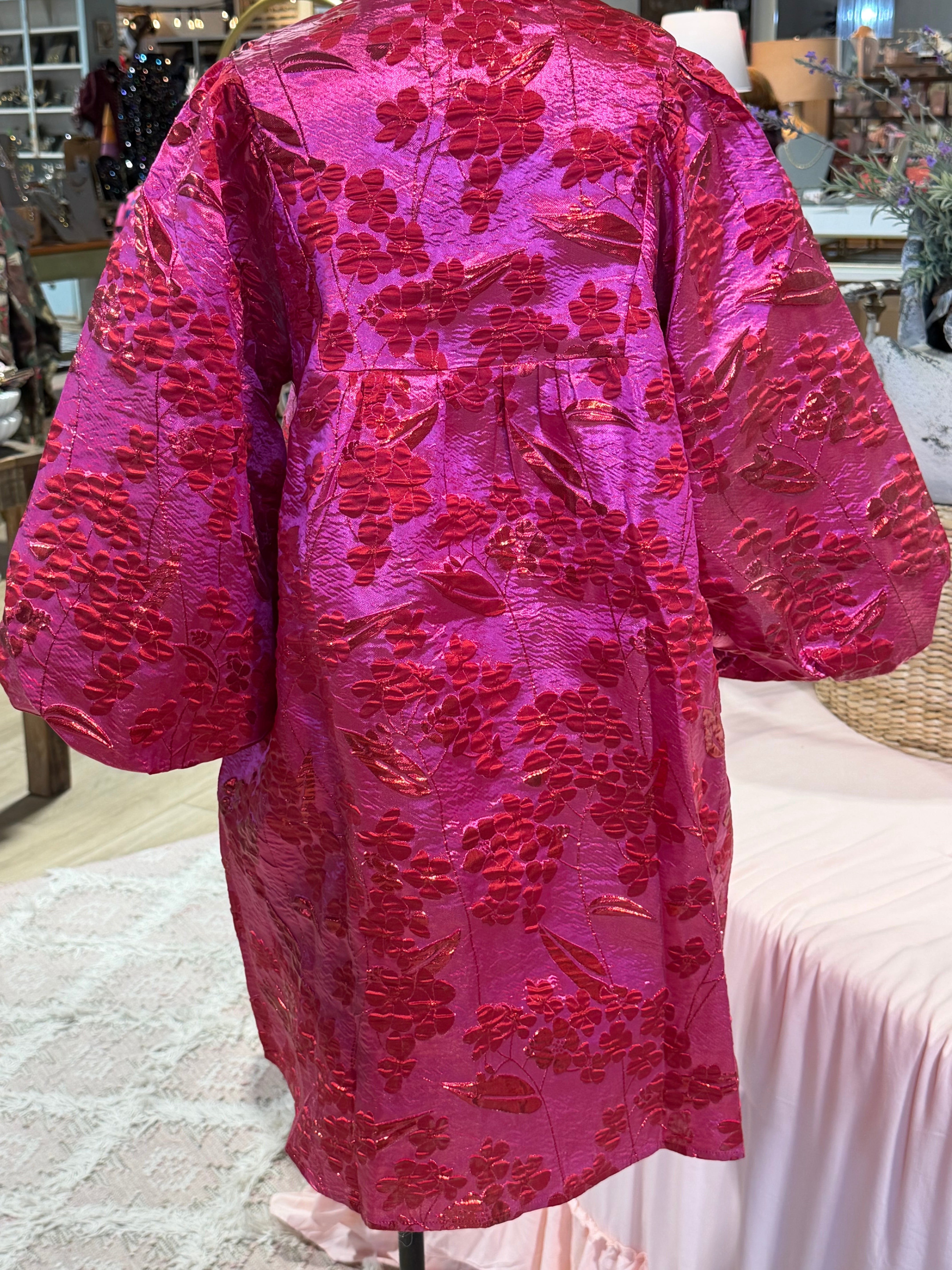 Jacquard Hot Pink Dress