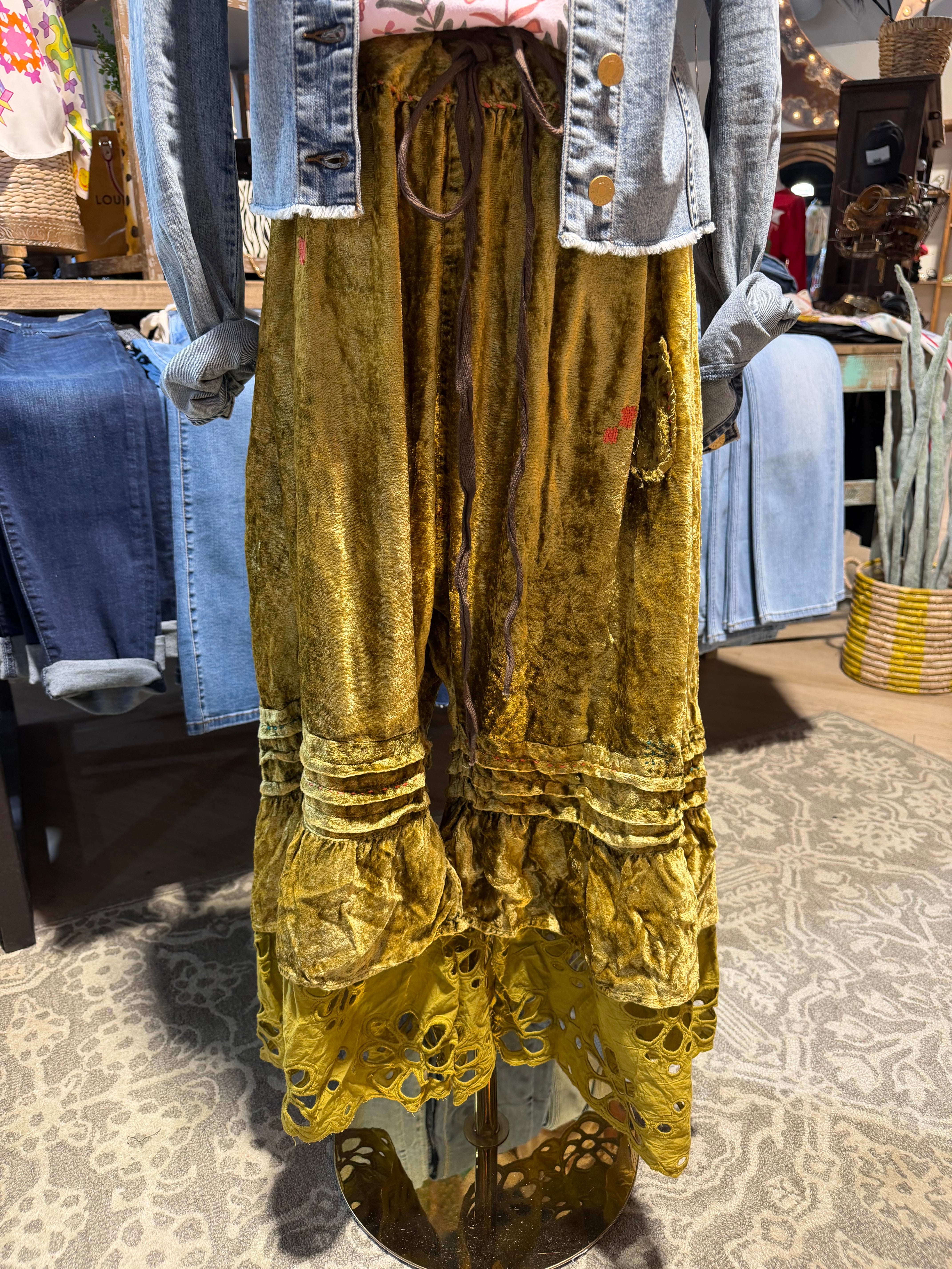 Chartreuse Velvet Bloomers