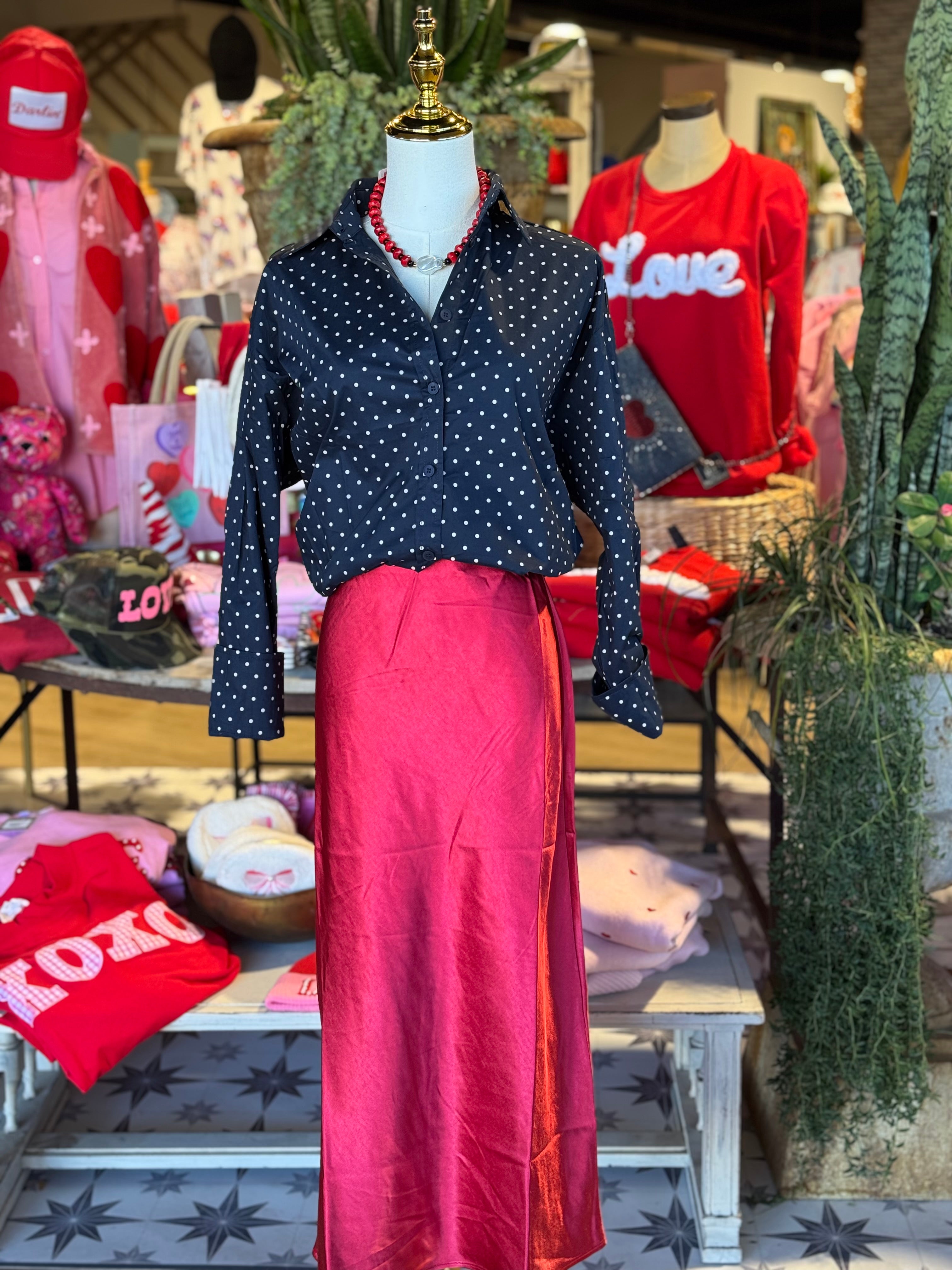 Peggy Ann Satin Skirt