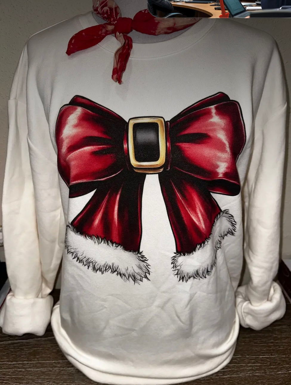 Santa Bow Sweatshirt