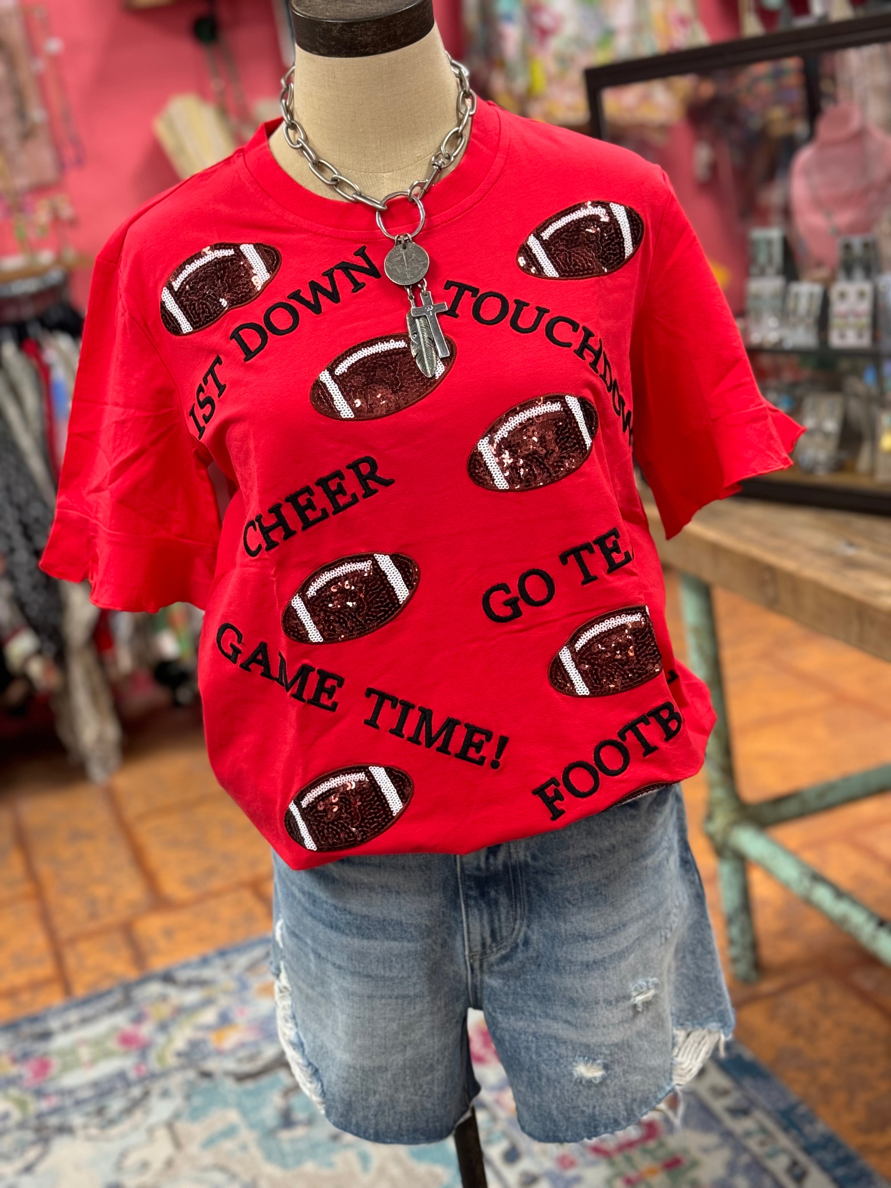 Red Touchdown Tee