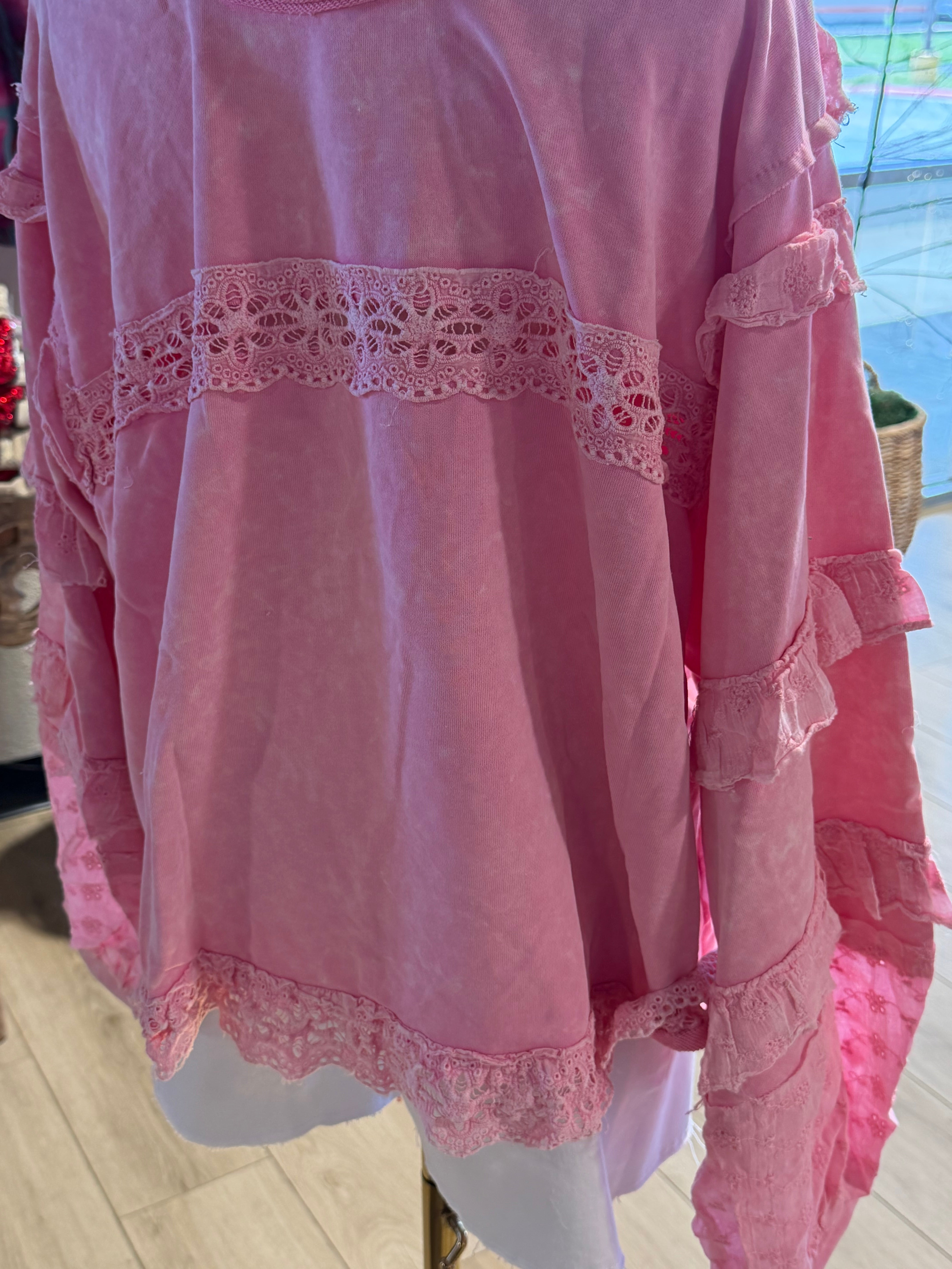 French Terry Eyelet Vintage Top