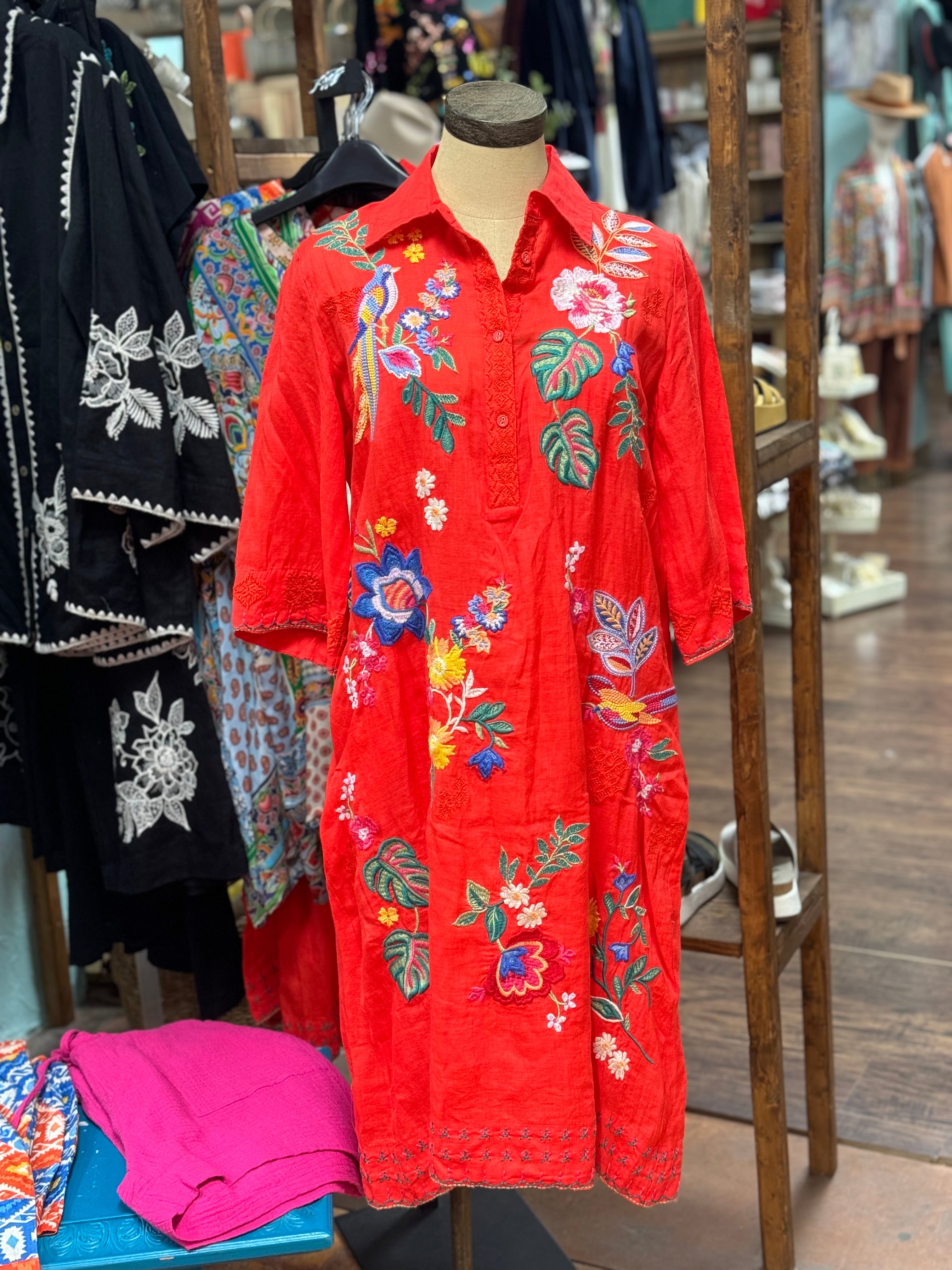 Henley Kimono Sleeve Dress