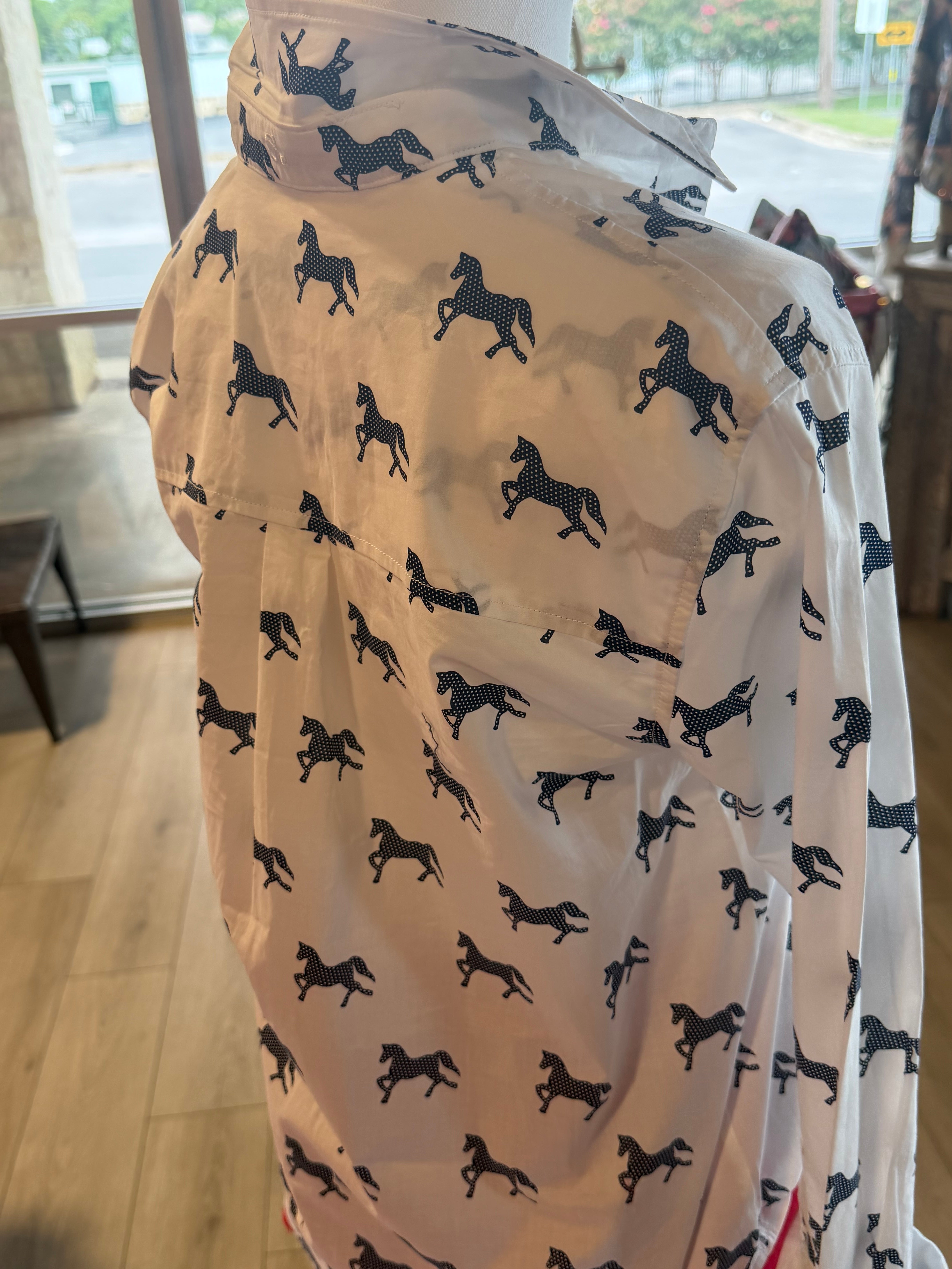 Navy Pony Club Blouse