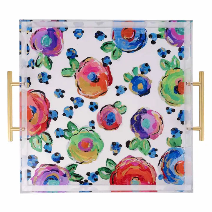 Polka Bloom Acrylic Tray