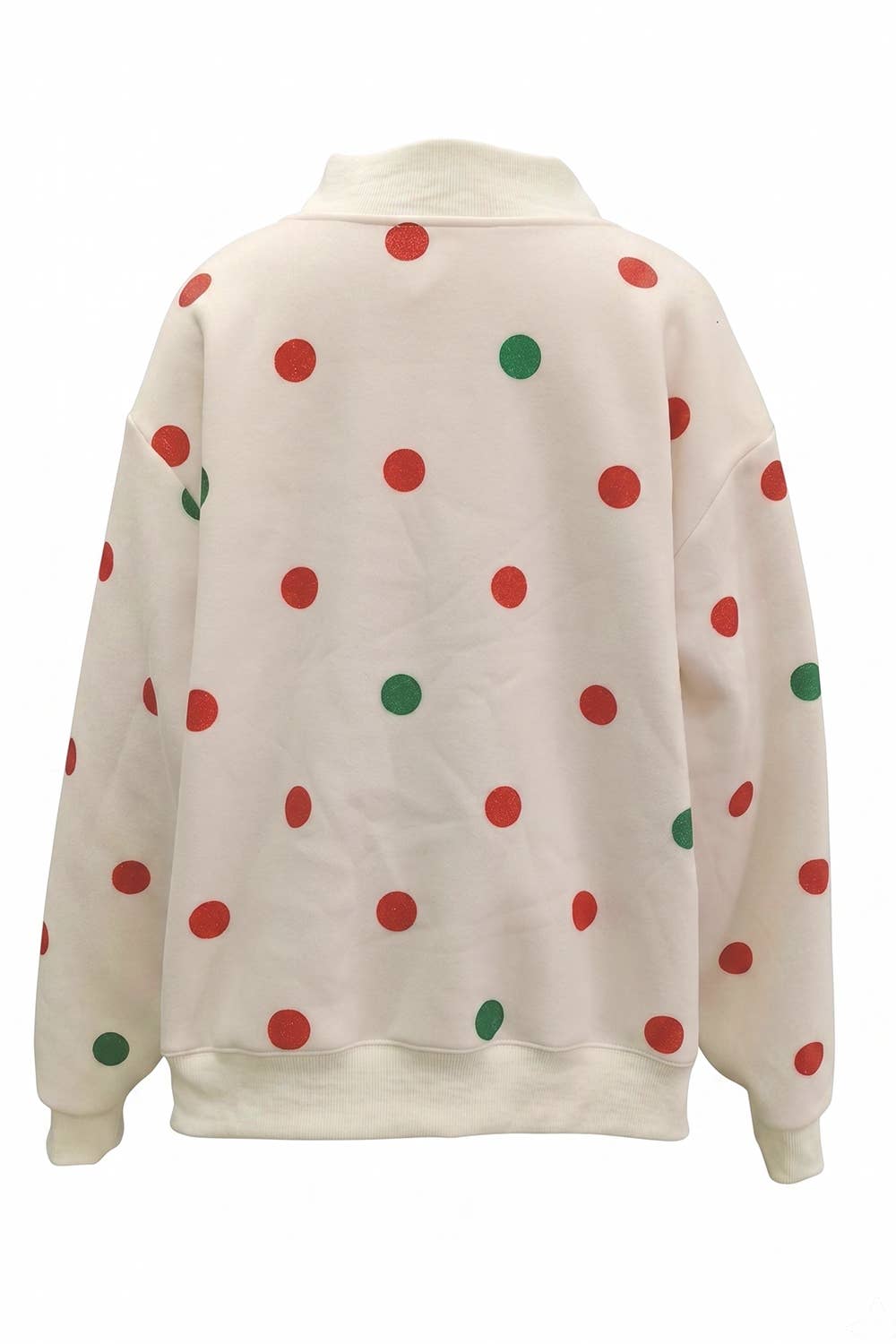 | 'JOY' Applique Patch Polka-Dot Sweatshirt