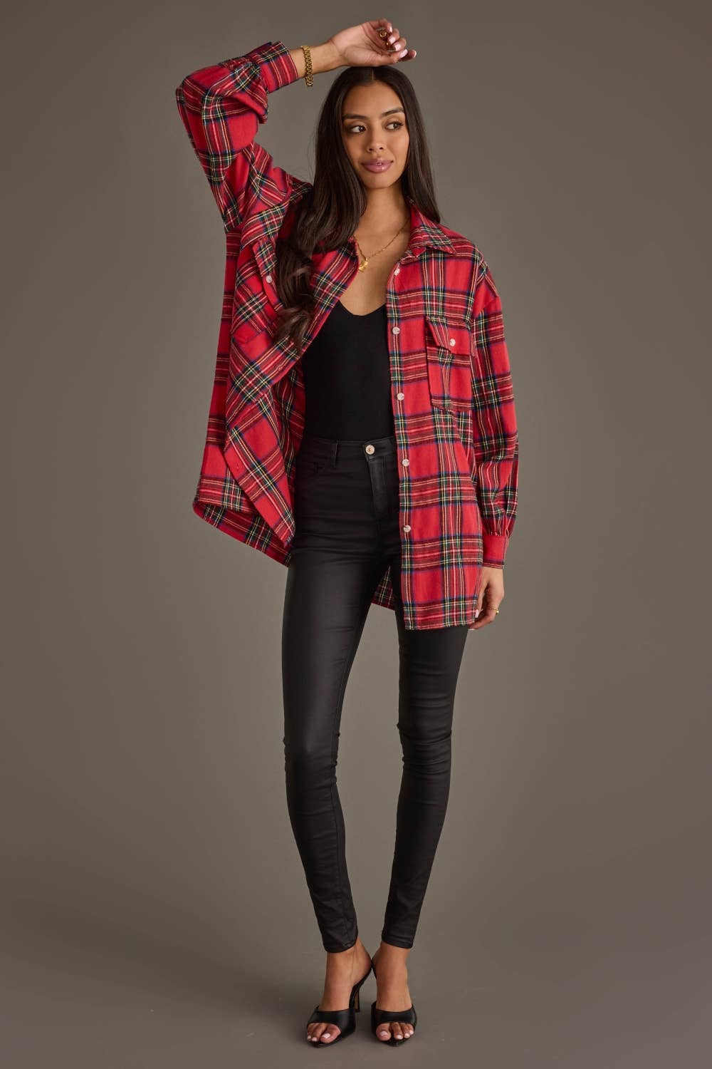 Tartan Plaid Boyfriend Button Up