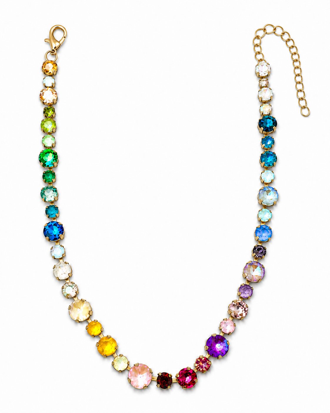 Rainbow Aspen Gemstone Tennis Necklace