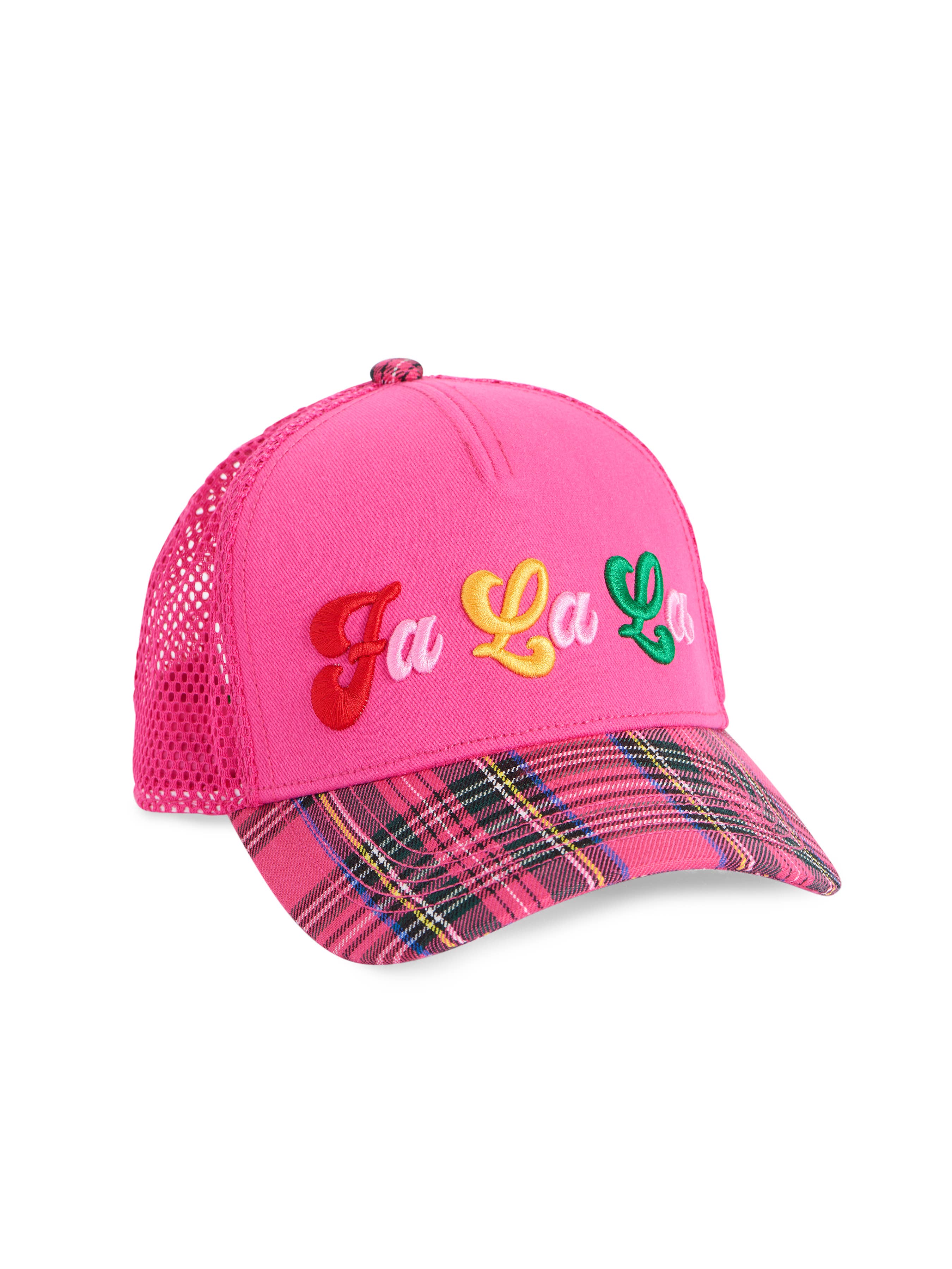 "FA LA LA" TRUCKER HAT, PINK