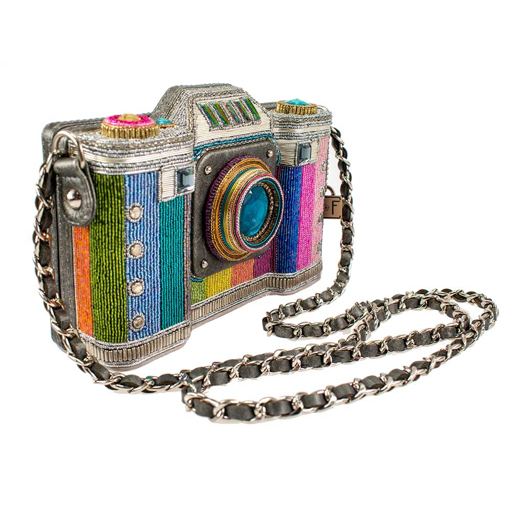 Life in Color Beaded Crossbody Camera Handbag