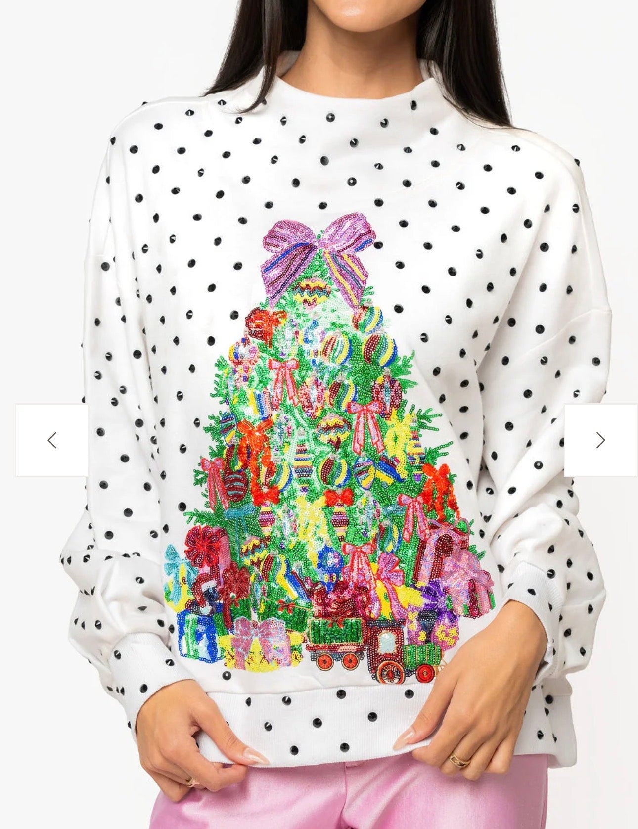 Christmas Tree Polka Dot Sweatshirt