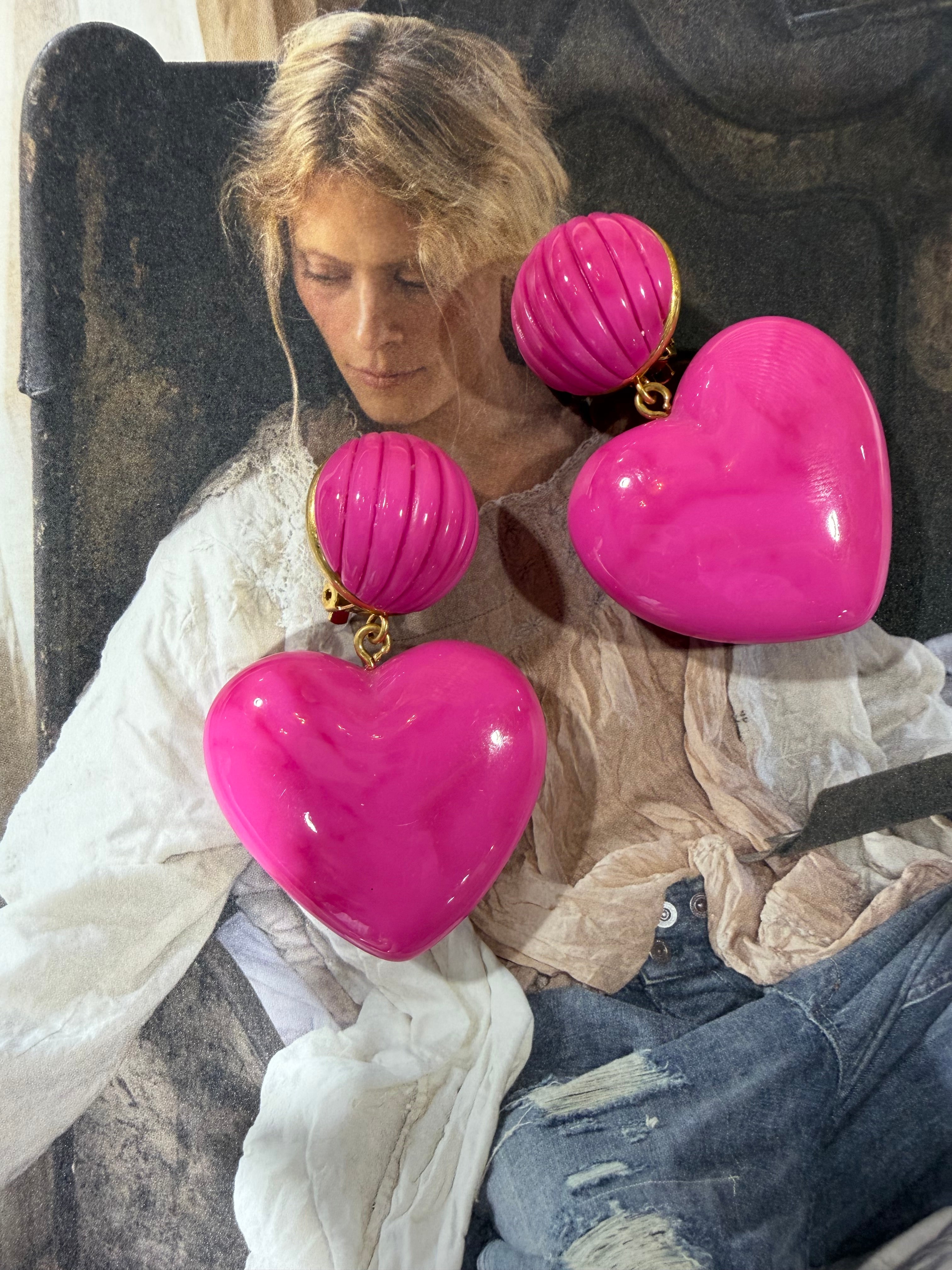 Amour Carved Heart Earrings