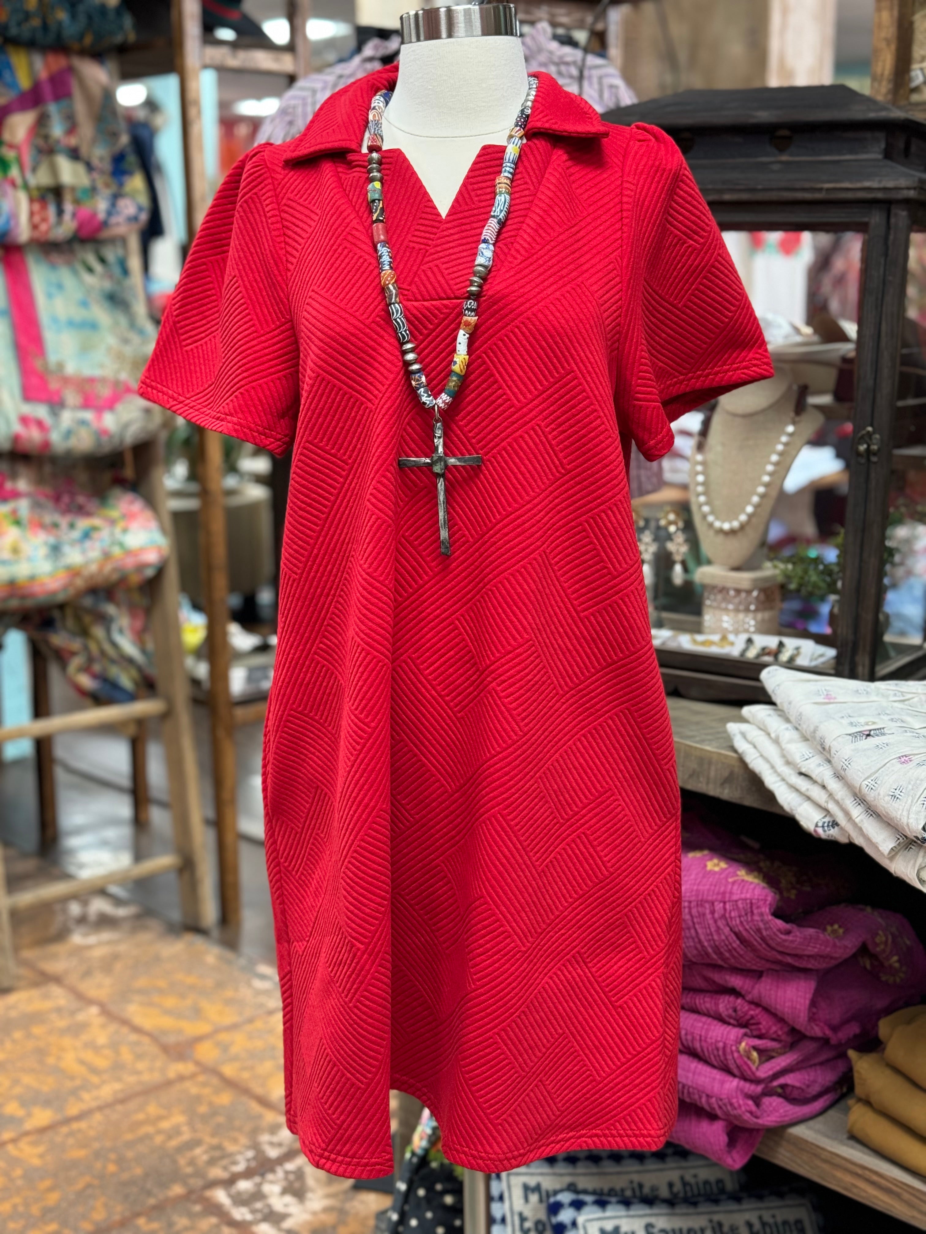 Scarlet Textured Dress