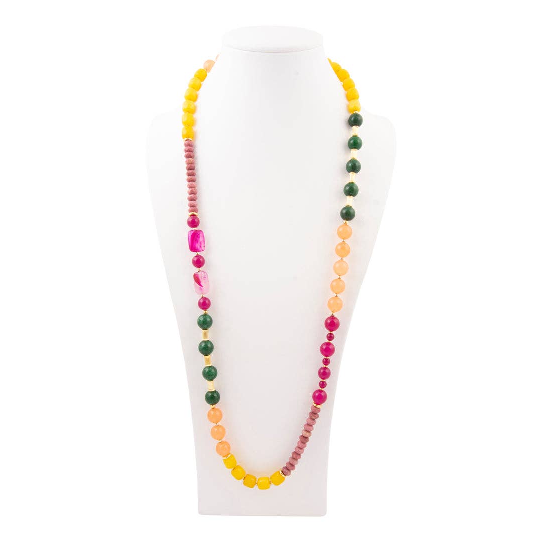 Blossom Multi-stone Long Necklace